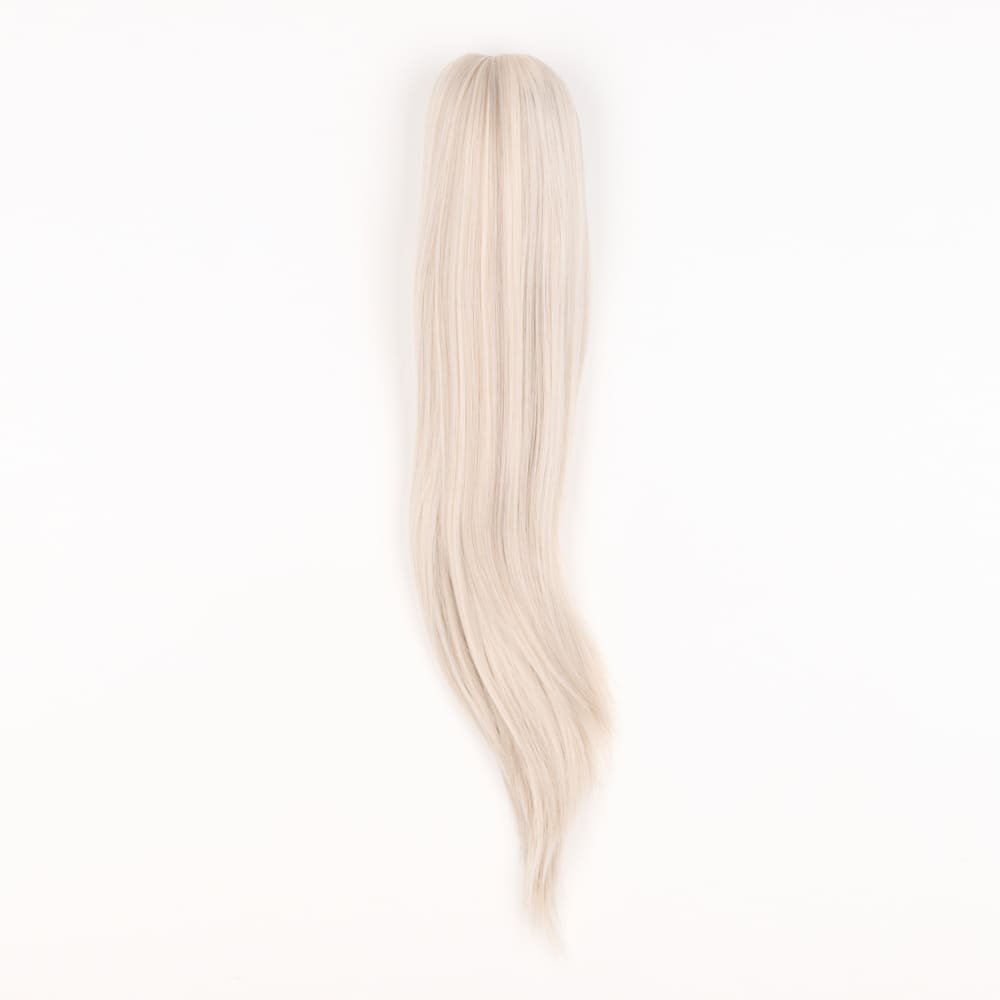 20 Inch Long Straight Claw Clip-on Ponytail in a Silver Colour