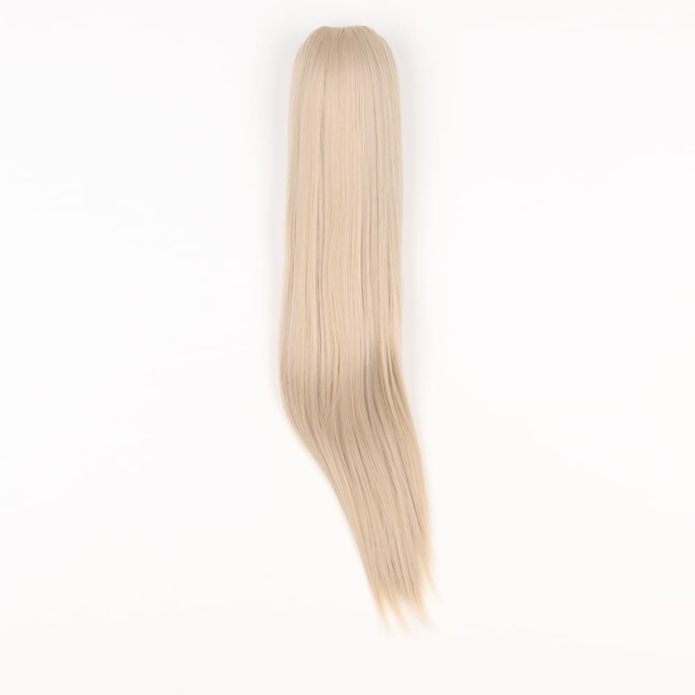 20 Inch Long Straight Claw Clip-on Ponytail in a Light Ash Blonde Colour