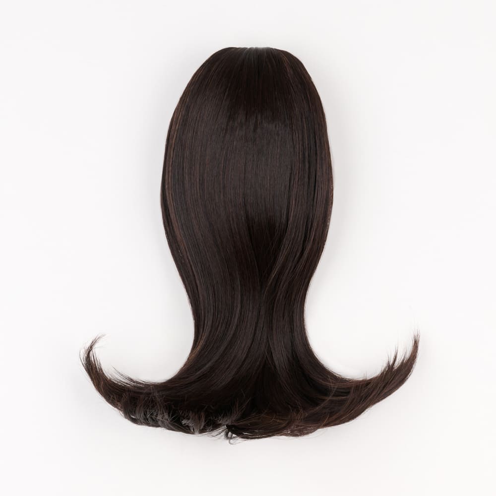 12 Inch Short Clip-in Ponytail Extension on a claw clip attachment in colour Dark Brown