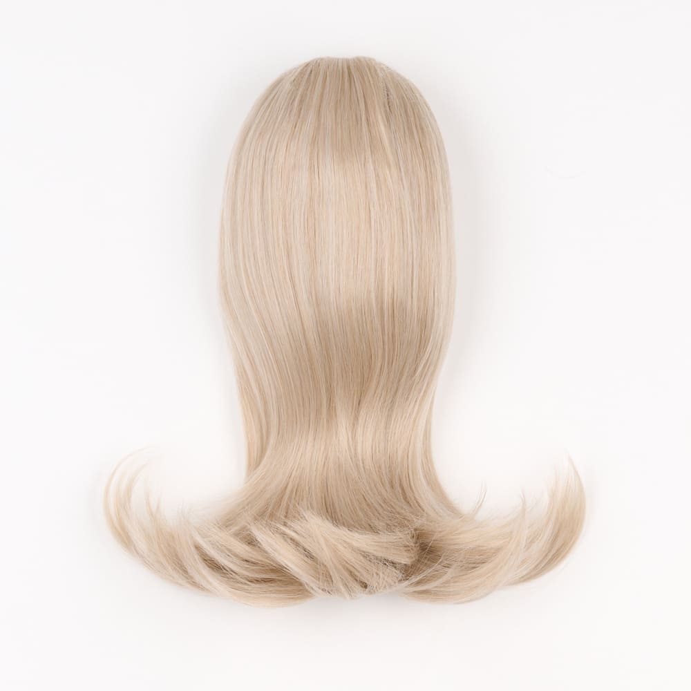 12 Inch Short Clip-in Ponytail Extension on a claw clip attachment in colour Ash Blonde