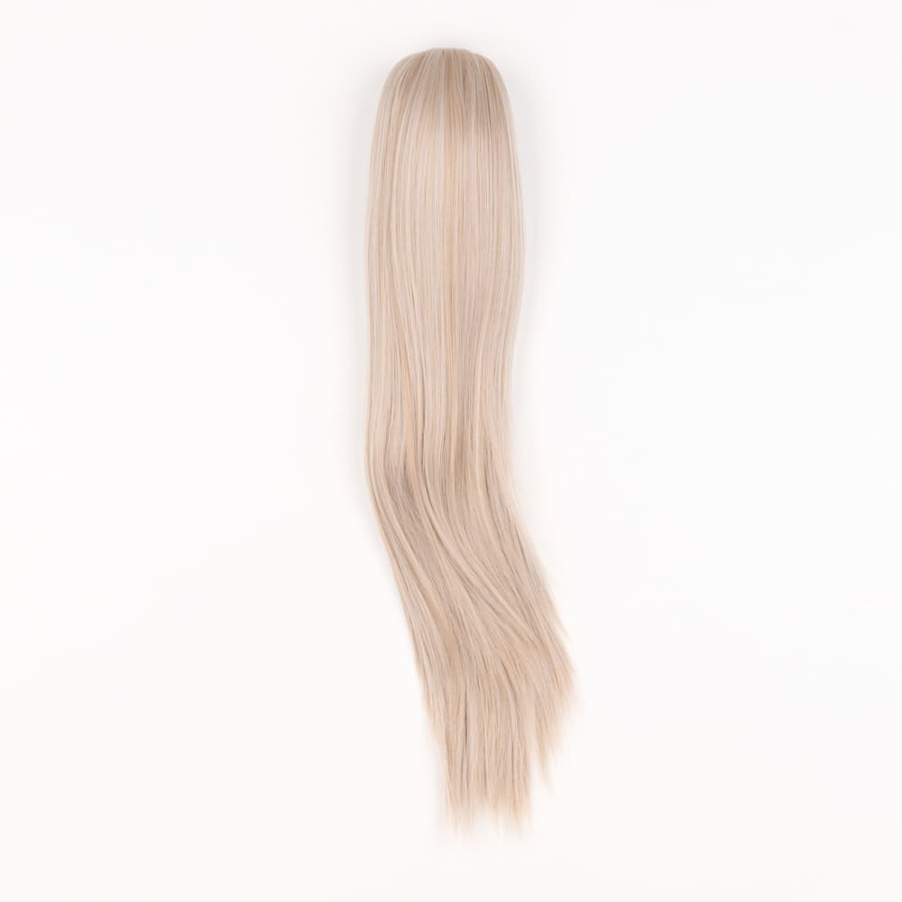 20 Inch Long Straight Claw Clip-on Ponytail in an Ash Blonde Colour