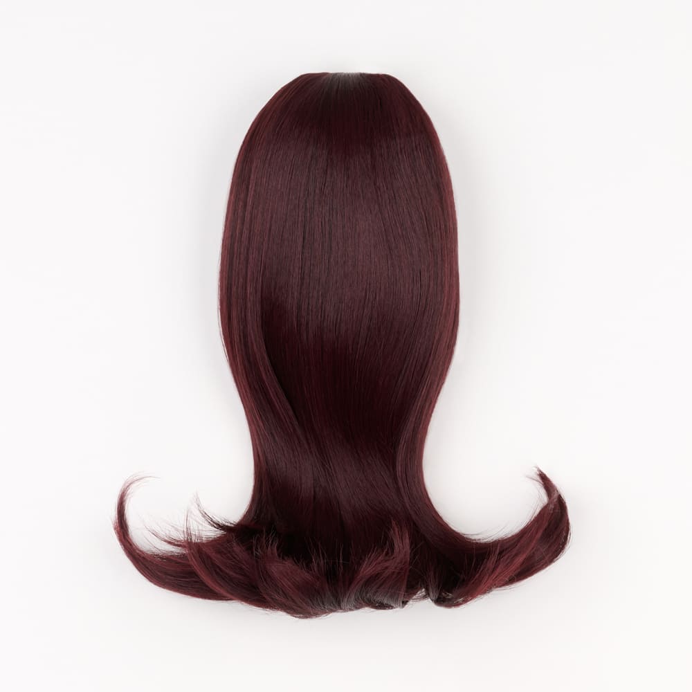 12 Inch Short Clip-in Ponytail Extension on a claw clip attachment in colour Plum