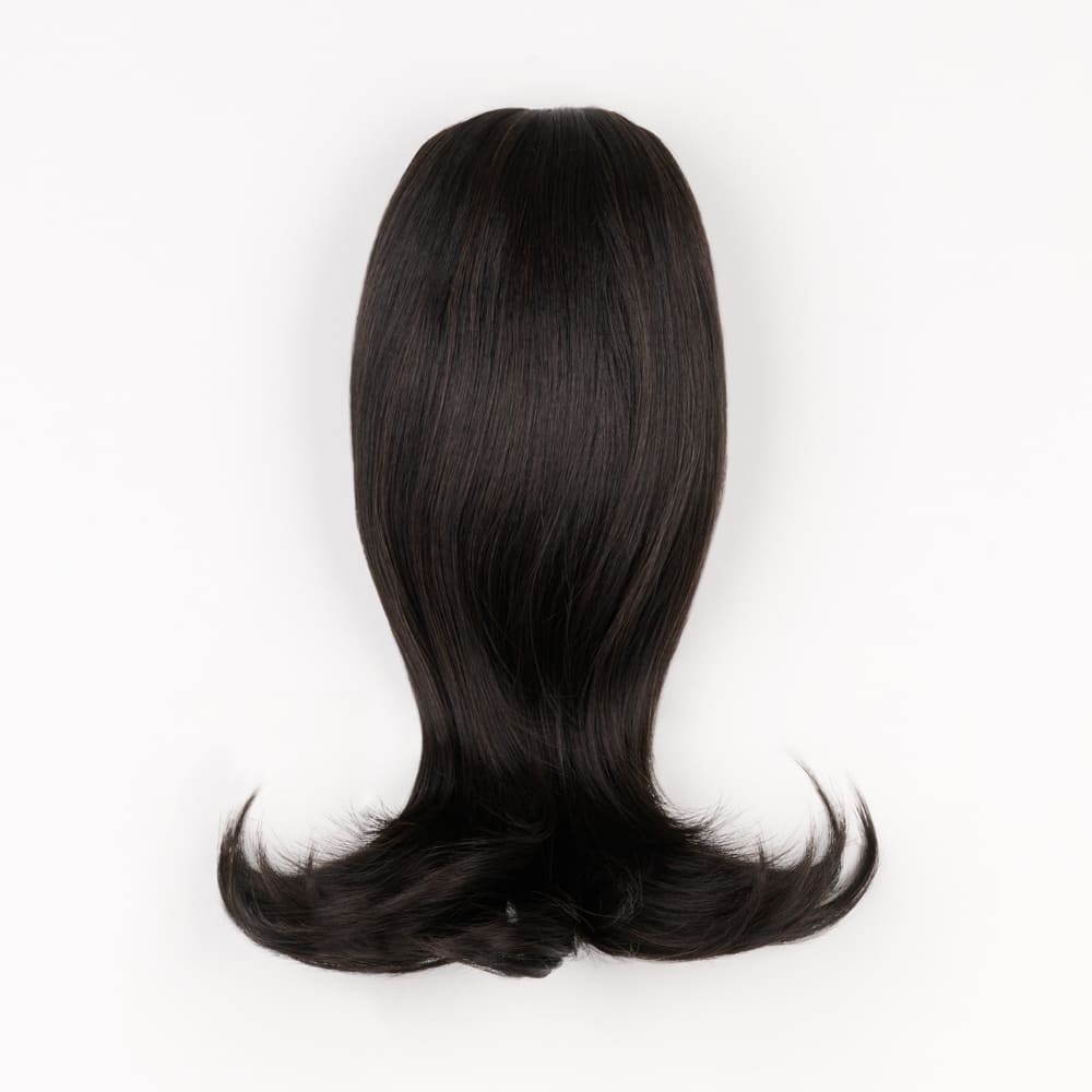 12 Inch Short Clip-in Ponytail Extension on a claw clip attachment in colour Off Black