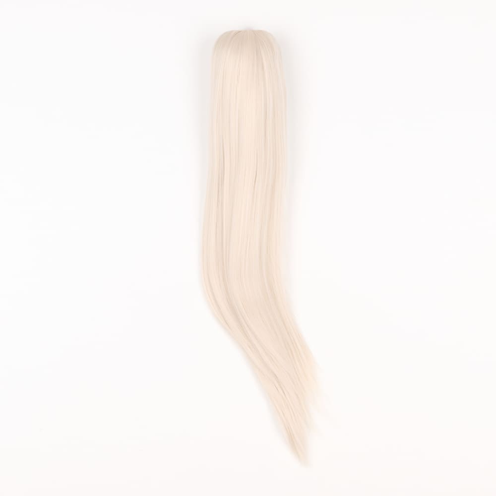 20 Inch Long Straight Claw Clip-on Ponytail in a White Blonde Colour