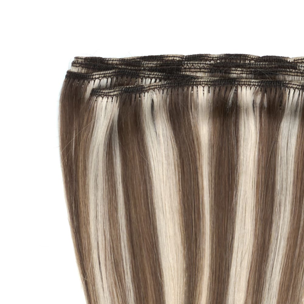 14 Inch Weft Track hair extensions in silver blonde colour