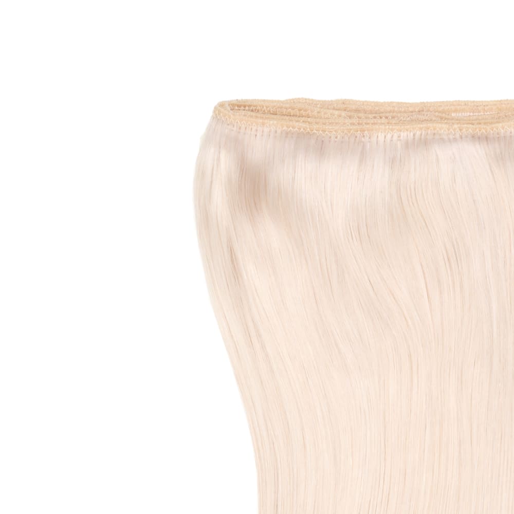 14 Inch Weft Track hair extensions in white blonde colour