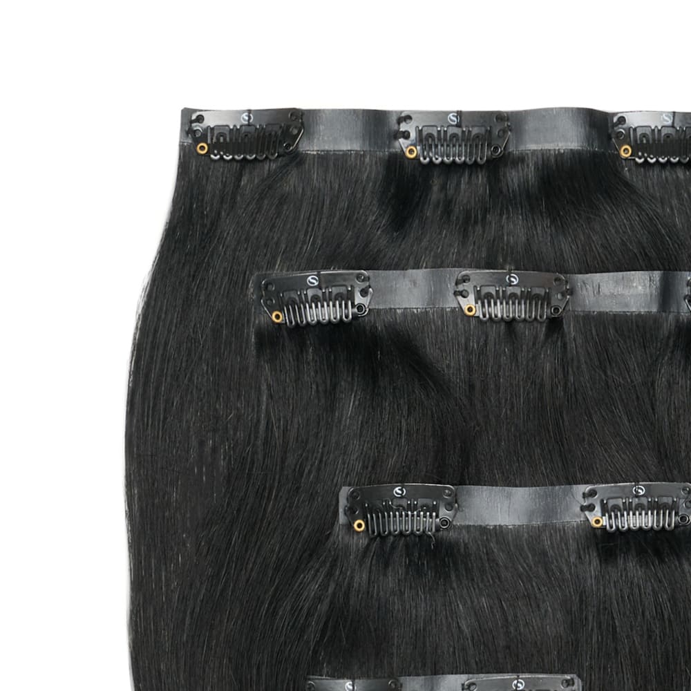 14 Inch Seamless Invisible Track hair extensions in jet black colour
