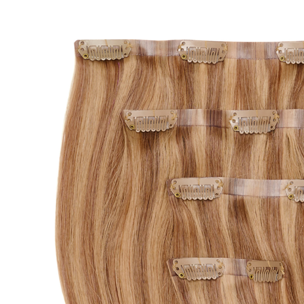 14 Inch Seamless Invisible Track hair extensions in honey blonde colour