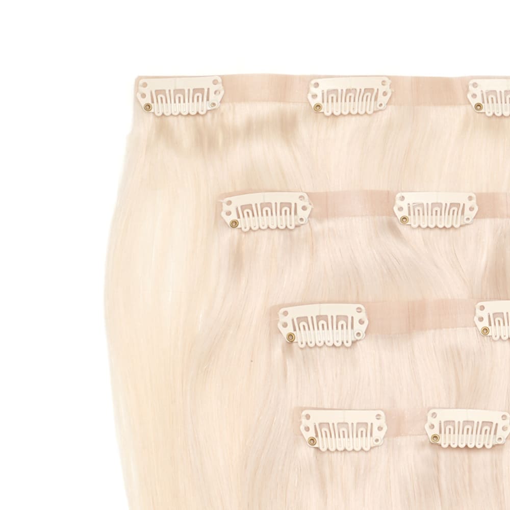 14 Inch Seamless Invisible Track hair extensions in white blonde colour