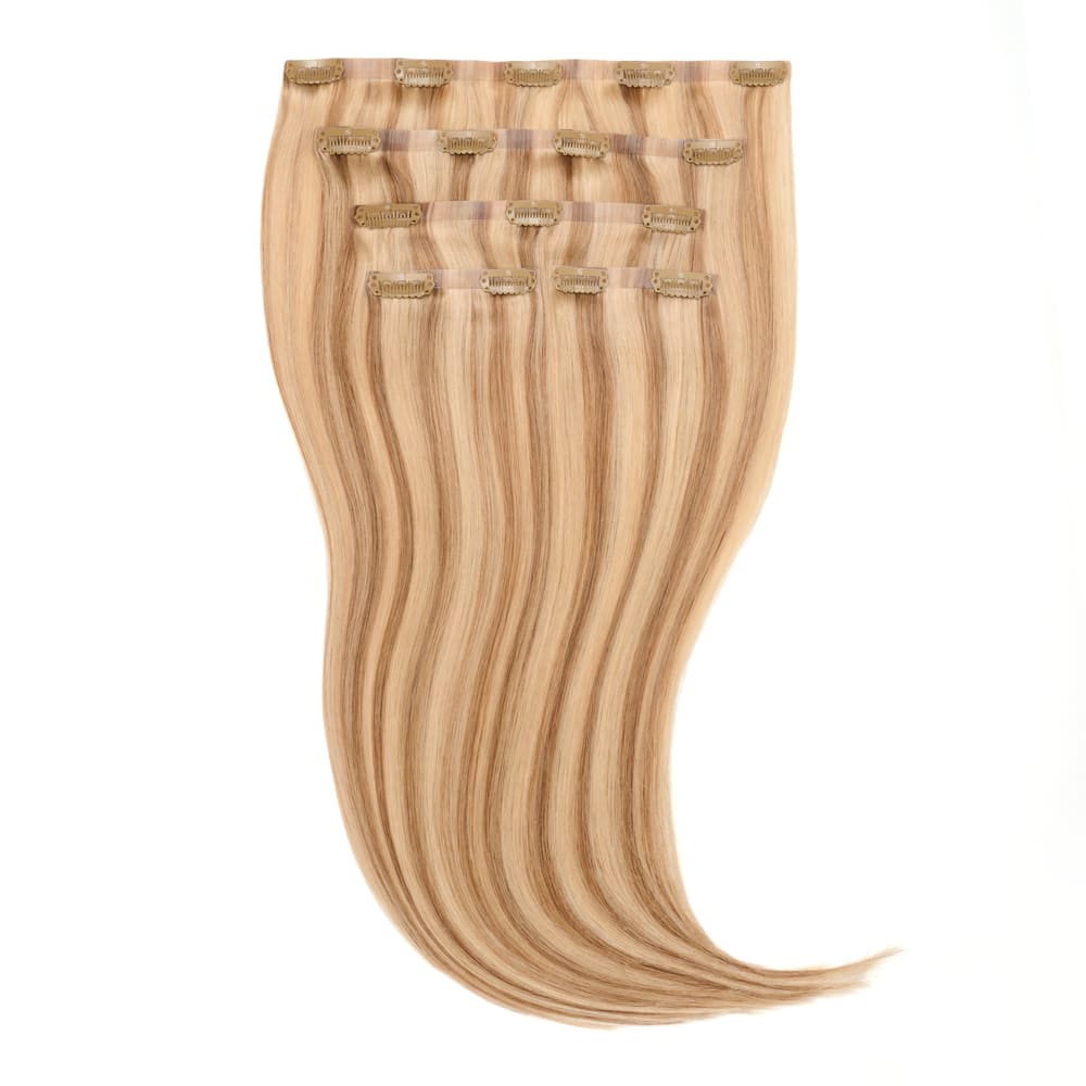 14 Inch Seamless Clip In 95 gram hair extensions in medium blonde colour