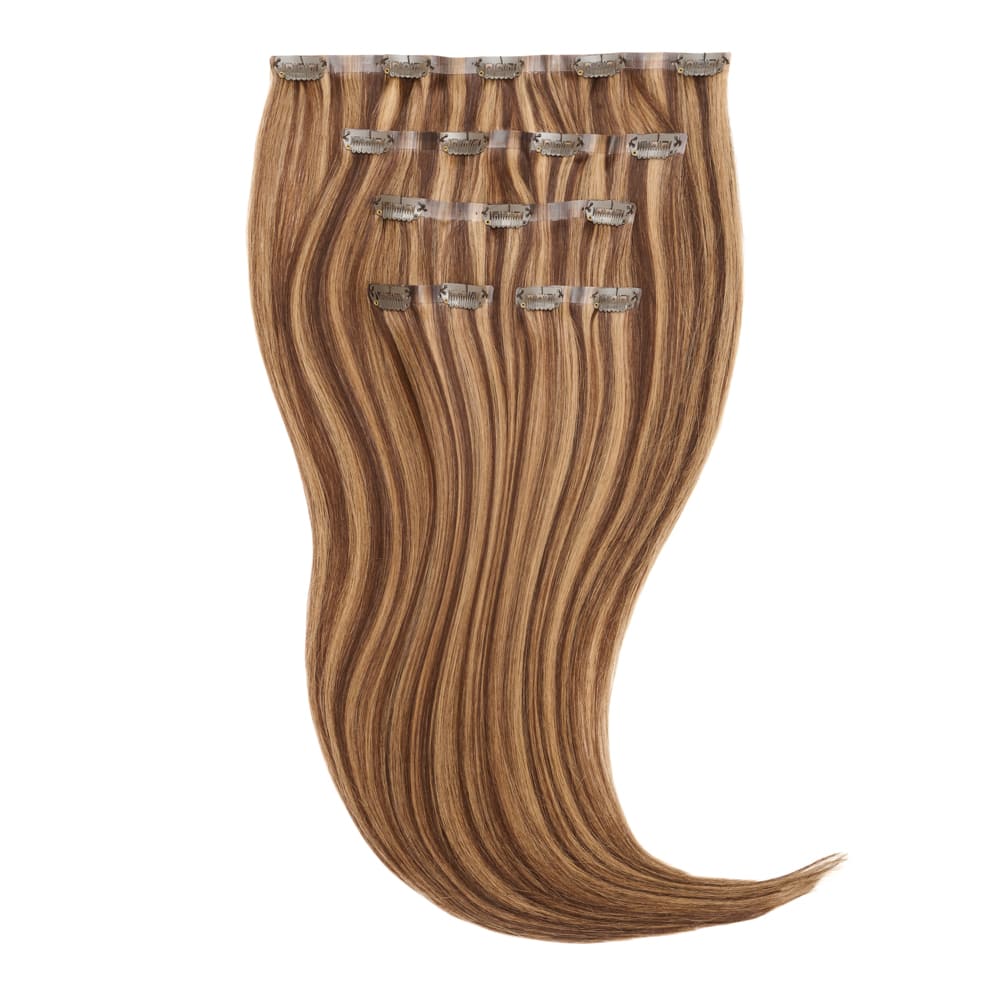 14 Inch Seamless Clip In 95 gram hair extensions in caramel colour