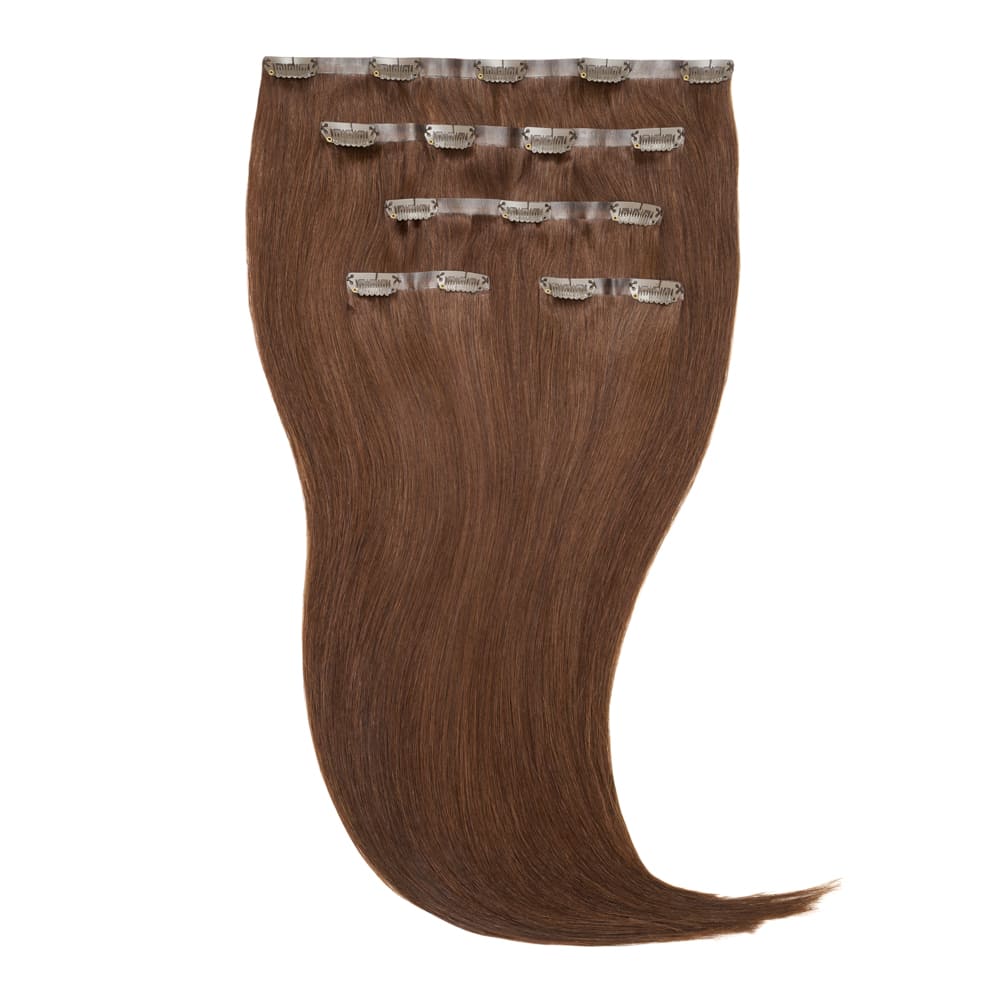 14 Inch Seamless Clip In 95 gram hair extensions in medium brown colour