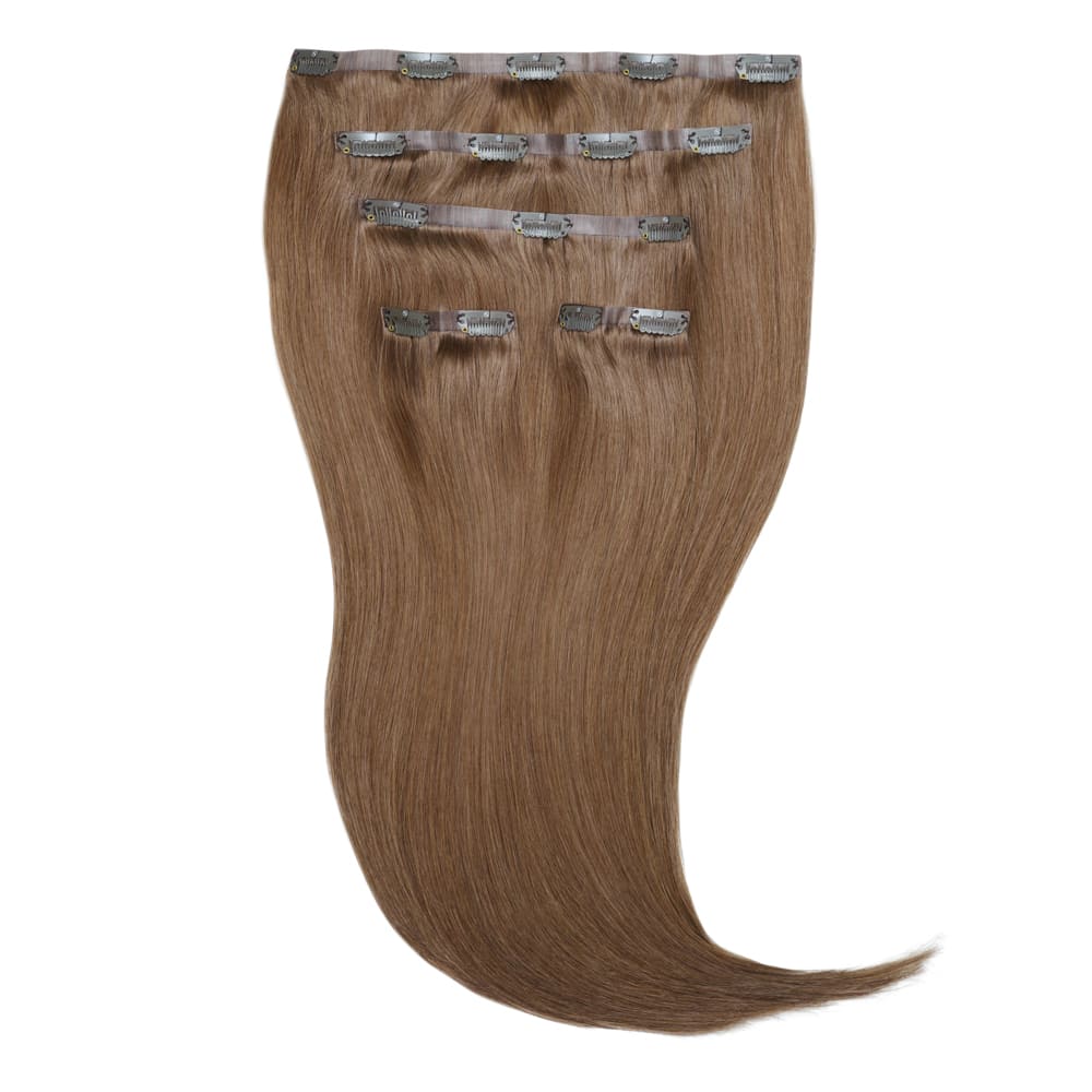 14 Inch Seamless Clip In 95 gram hair extensions in mousey brown colour