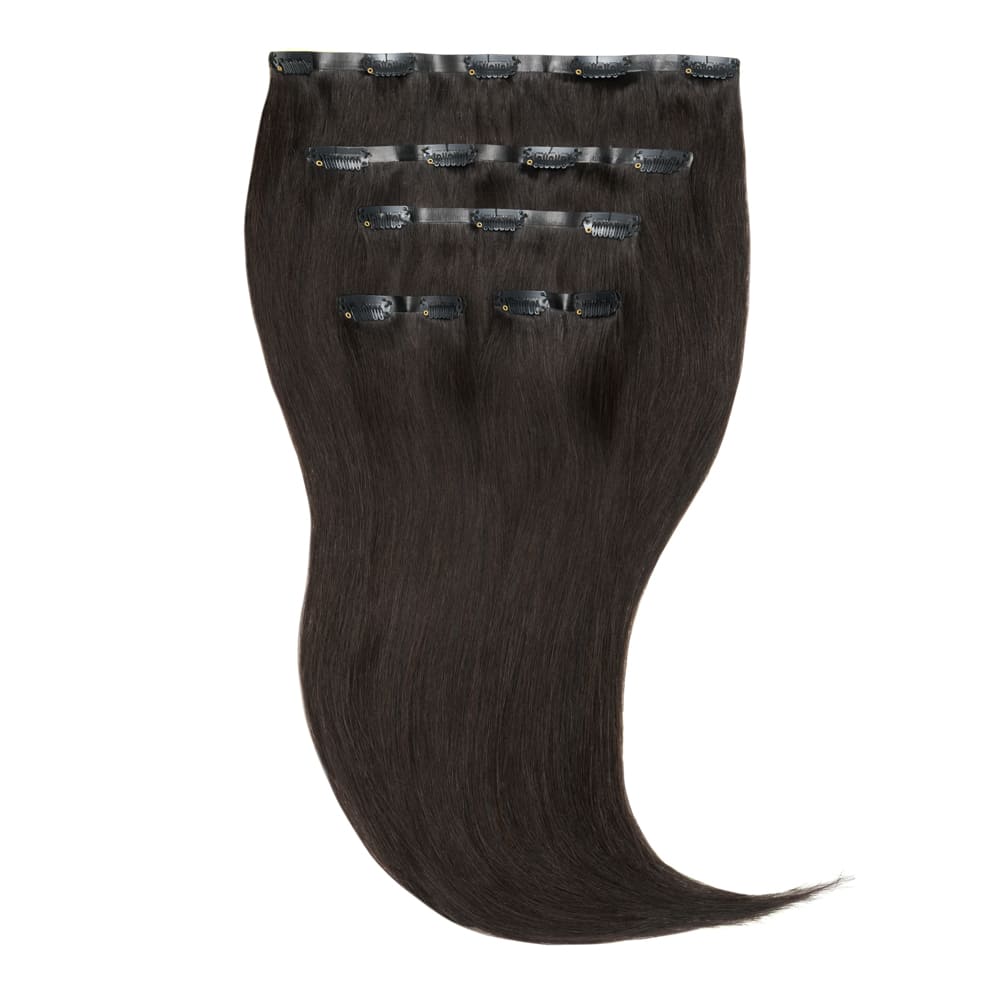 14 Inch Seamless Clip In 95 gram hair extensions in off black colour