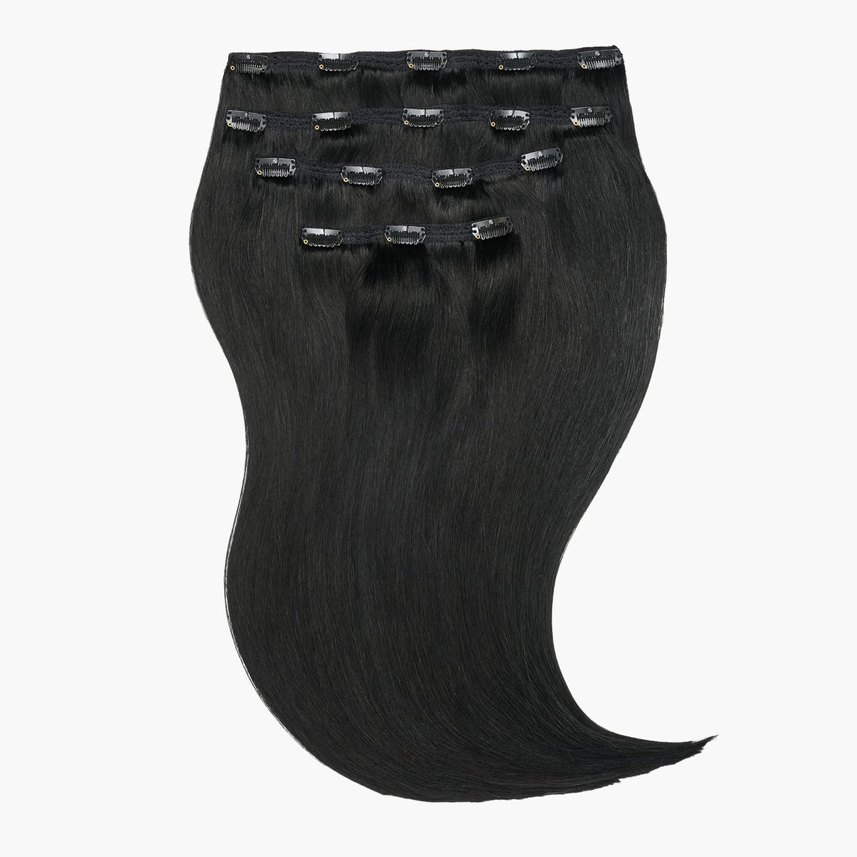 Stranded 16" Lace Clip-in Human Hair Extension (140g) in Black Magic (#1)