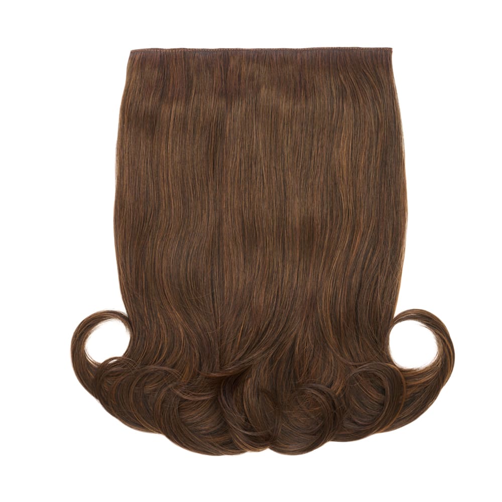 Stranded 16 Inch One Piece Flicky Clip-in Hair Extension - Colour Highlighted Brown