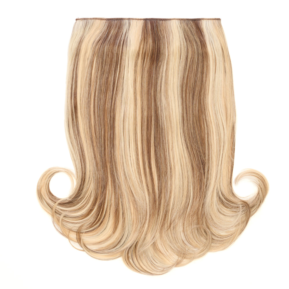 Stranded 16 Inch One Piece Flicky Clip-in Hair Extension - Colour Mixed Blonde and Brunette