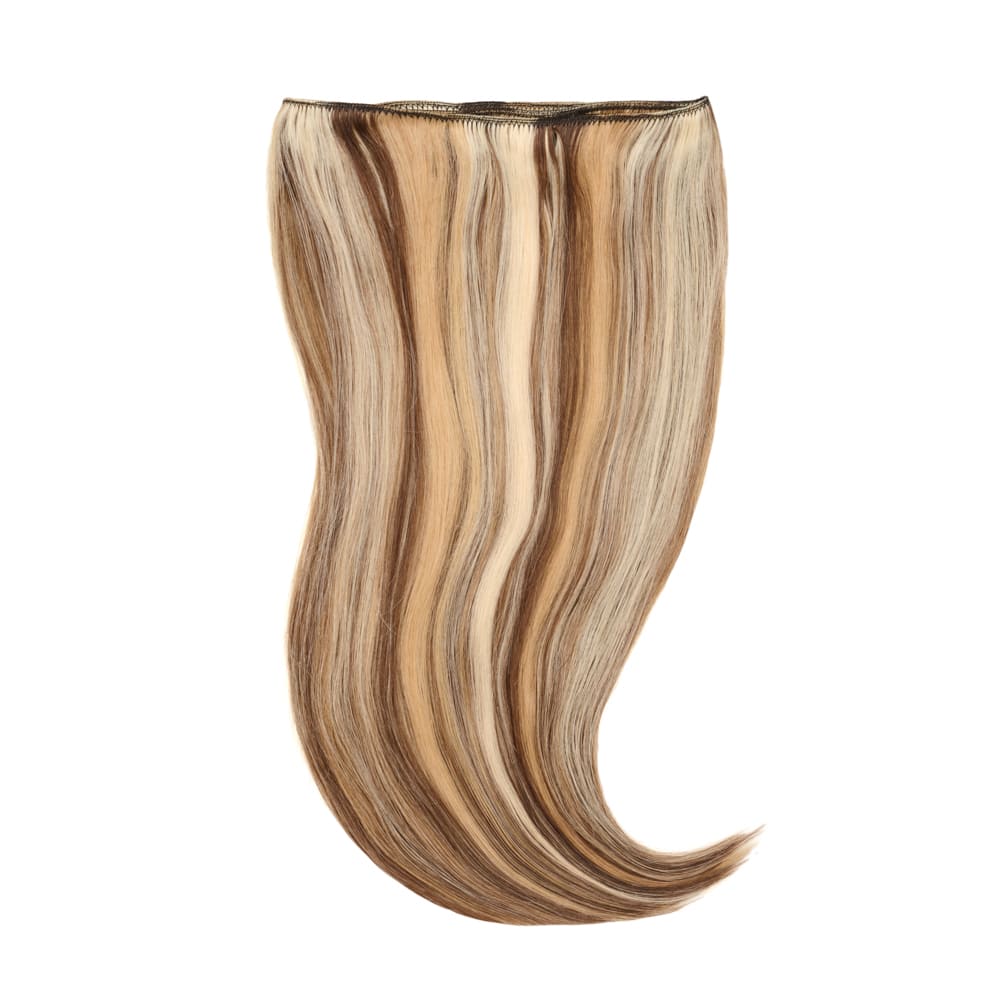 18 Inch Weft 105 gram hair extensions in mixed blonde and brunette colour