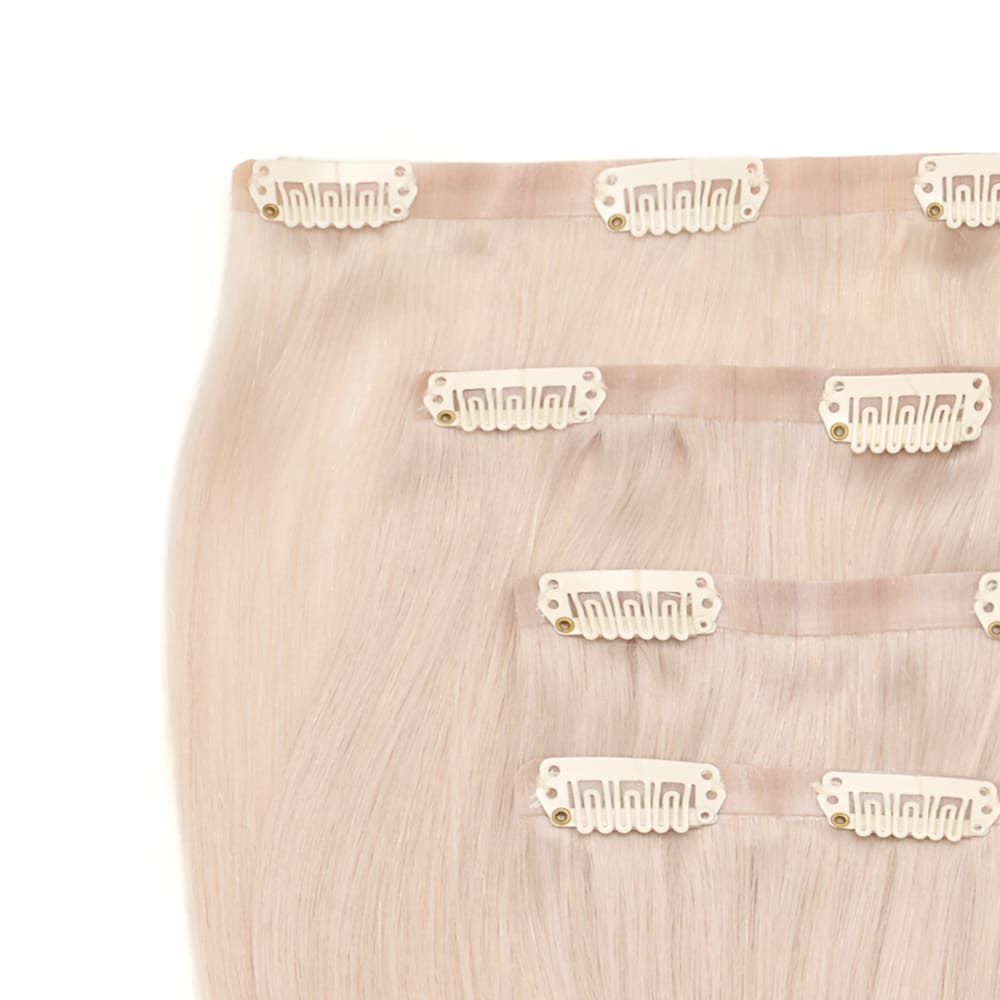 18 Inch Seamless Invisible Track hair extensions in swedish blonde colour