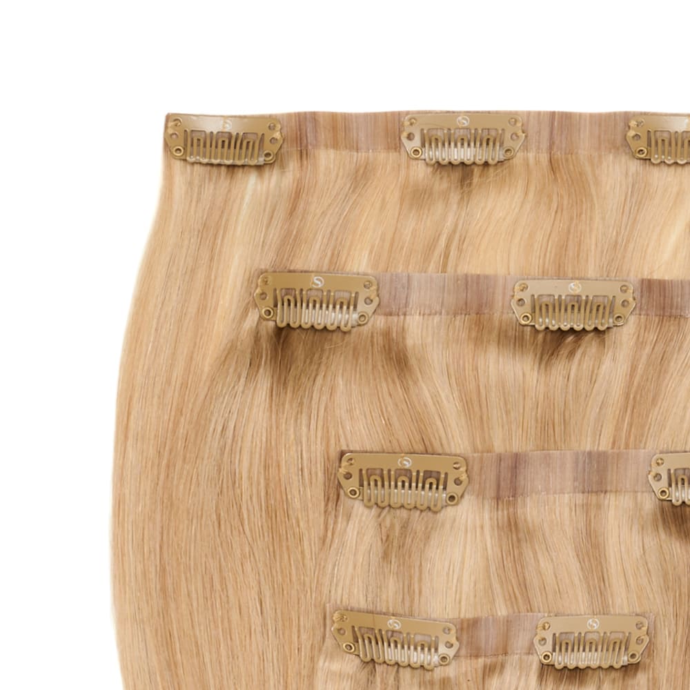 18 Inch Seamless Invisible Track hair extensions in vanilla blonde colour