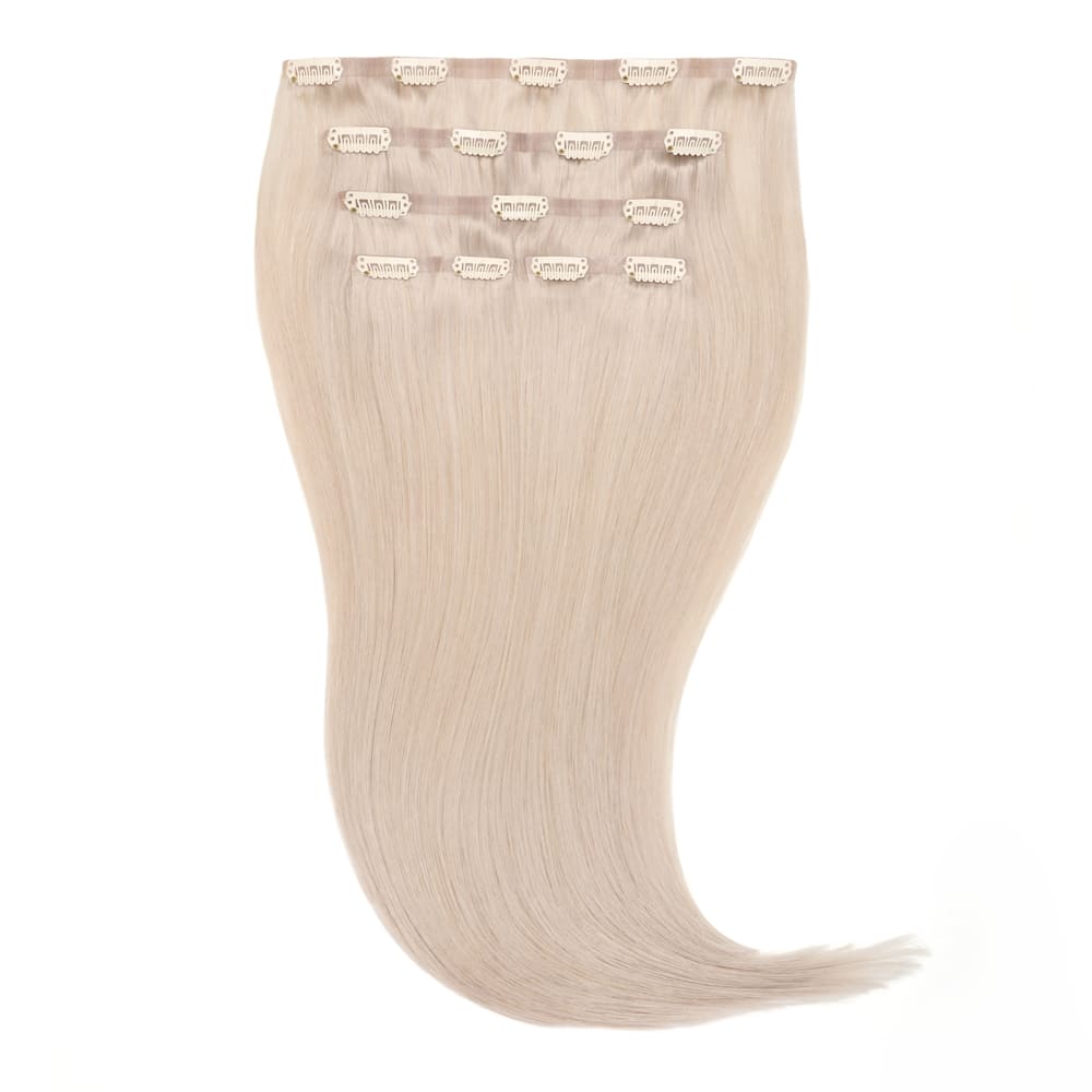 18 Inch Seamless Clip In 95 gram hair extensions in ash blonde colour