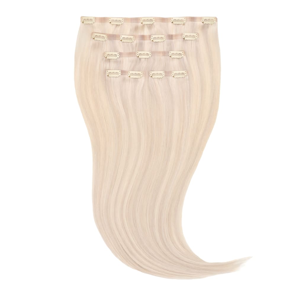 18 Inch Seamless Clip In 95 gram hair extensions in silver colour