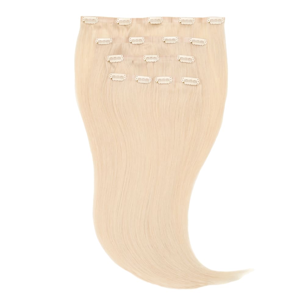 18 Inch Seamless Clip In 95 gram hair extensions in swedish blonde colour