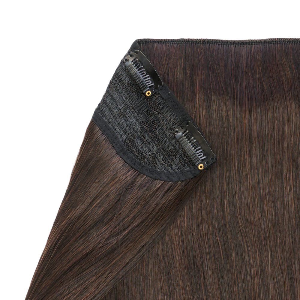 Stranded 20 Inch One Piece Detailed Clip-in Section - Colour Dark Brown