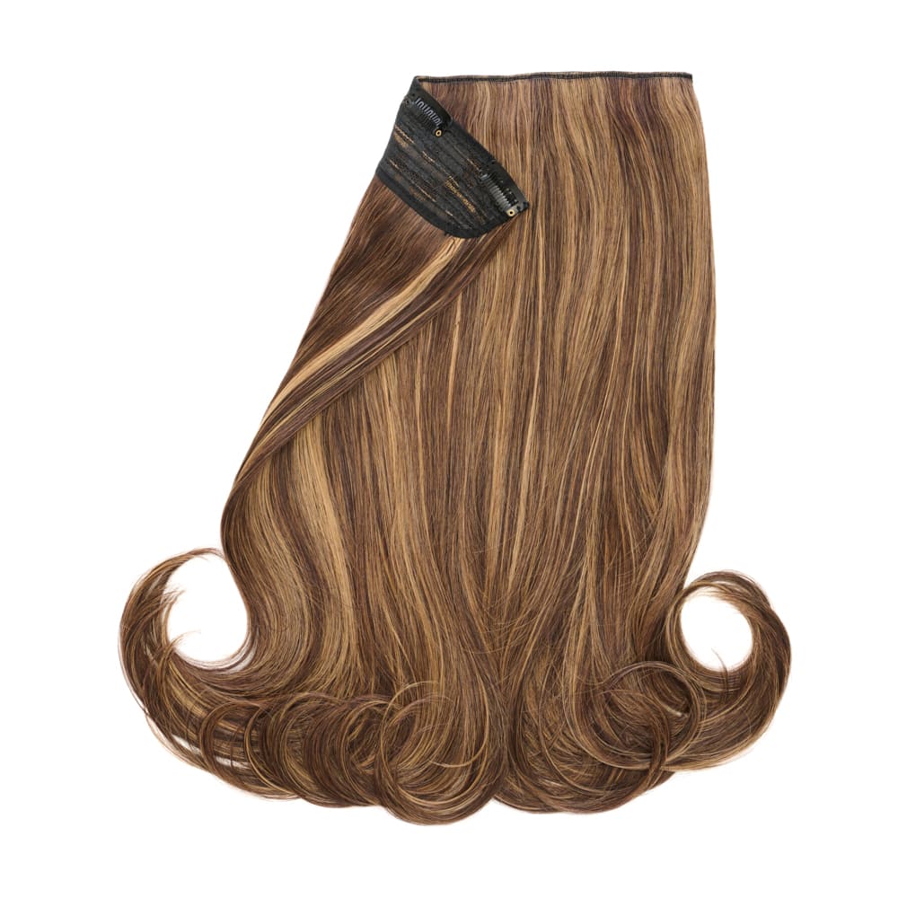 Stranded 20 Inch One Piece Layered Clip-in Hair Extension - Colour Brown and Blonde