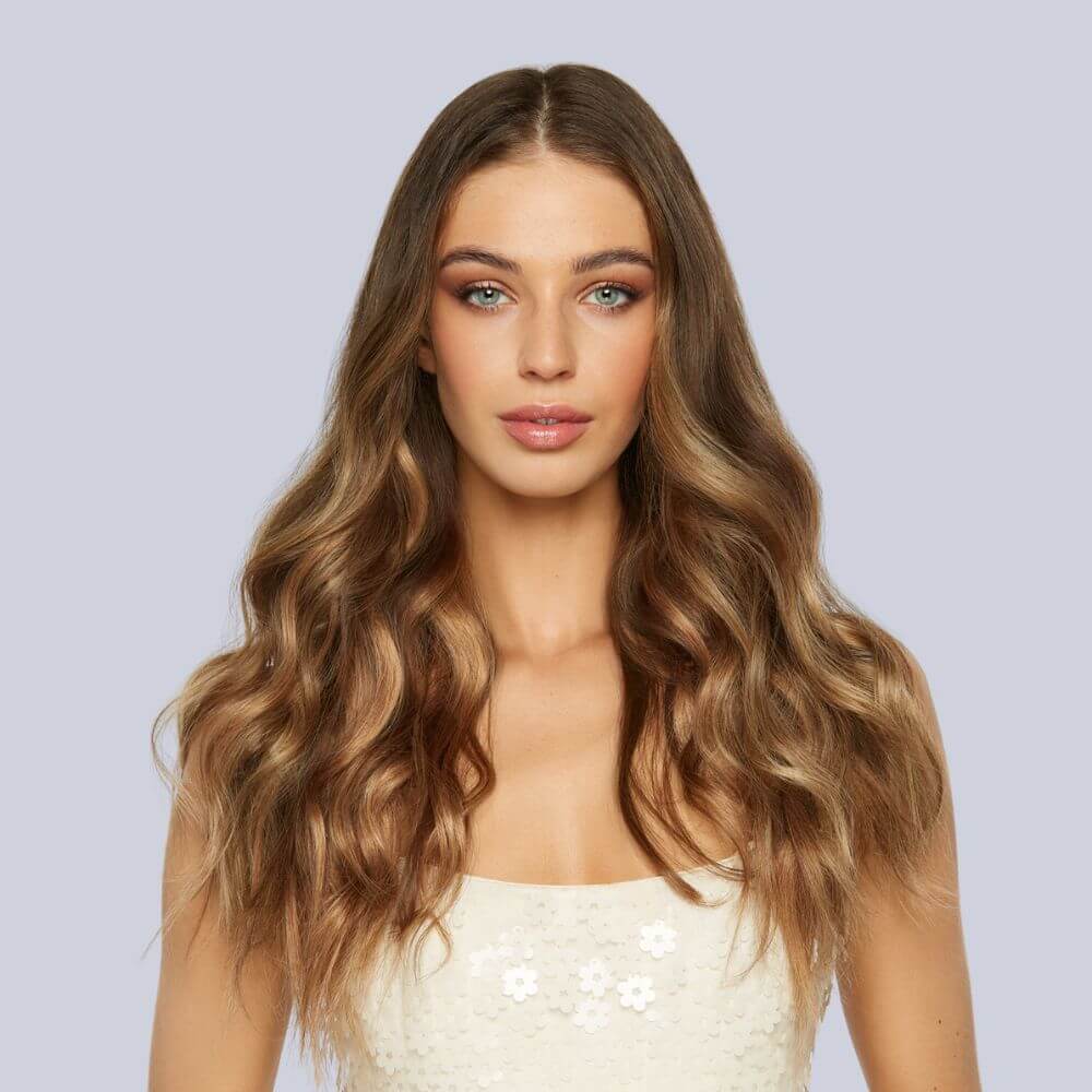 Stranded 20" Lace Clip-in Human Hair Extension (170g) #6/16/613 Safari Sunset