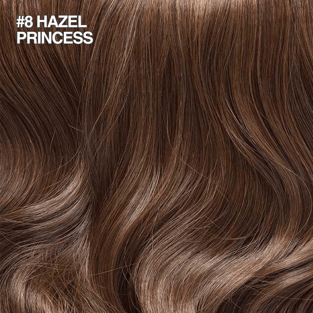 Stranded 14" Seamless Five Piece Clip-in Human Hair Extension (95g) #8 Hazel Princess