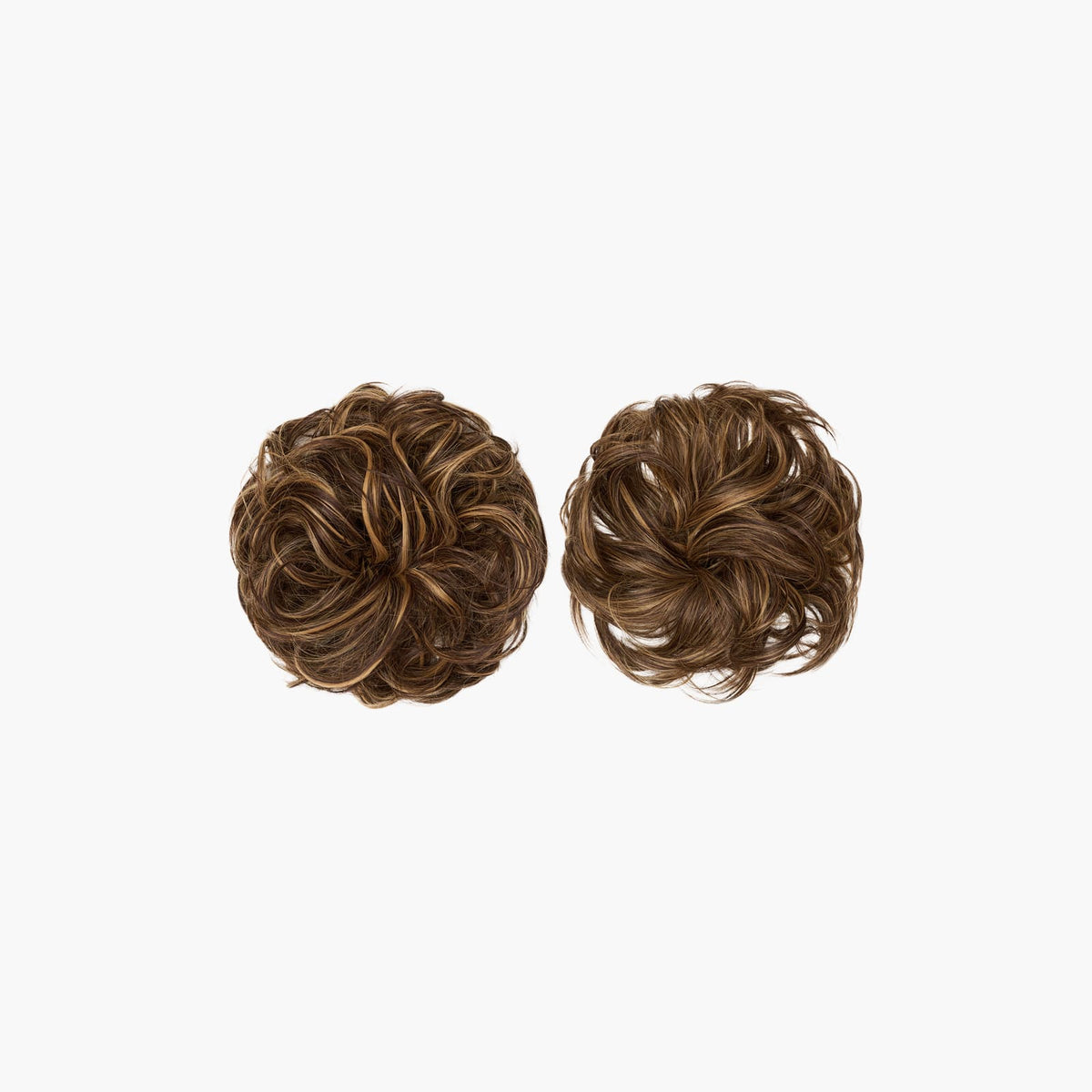 Stranded Bun Duo - Curly & Flicky Styles in Coral Bells (#4/27)