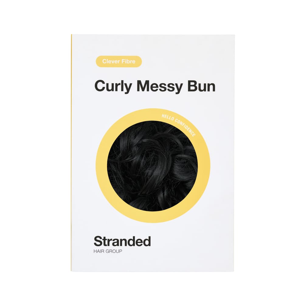 Messy Bun in minutes with a hair extensions in colour Jet Black