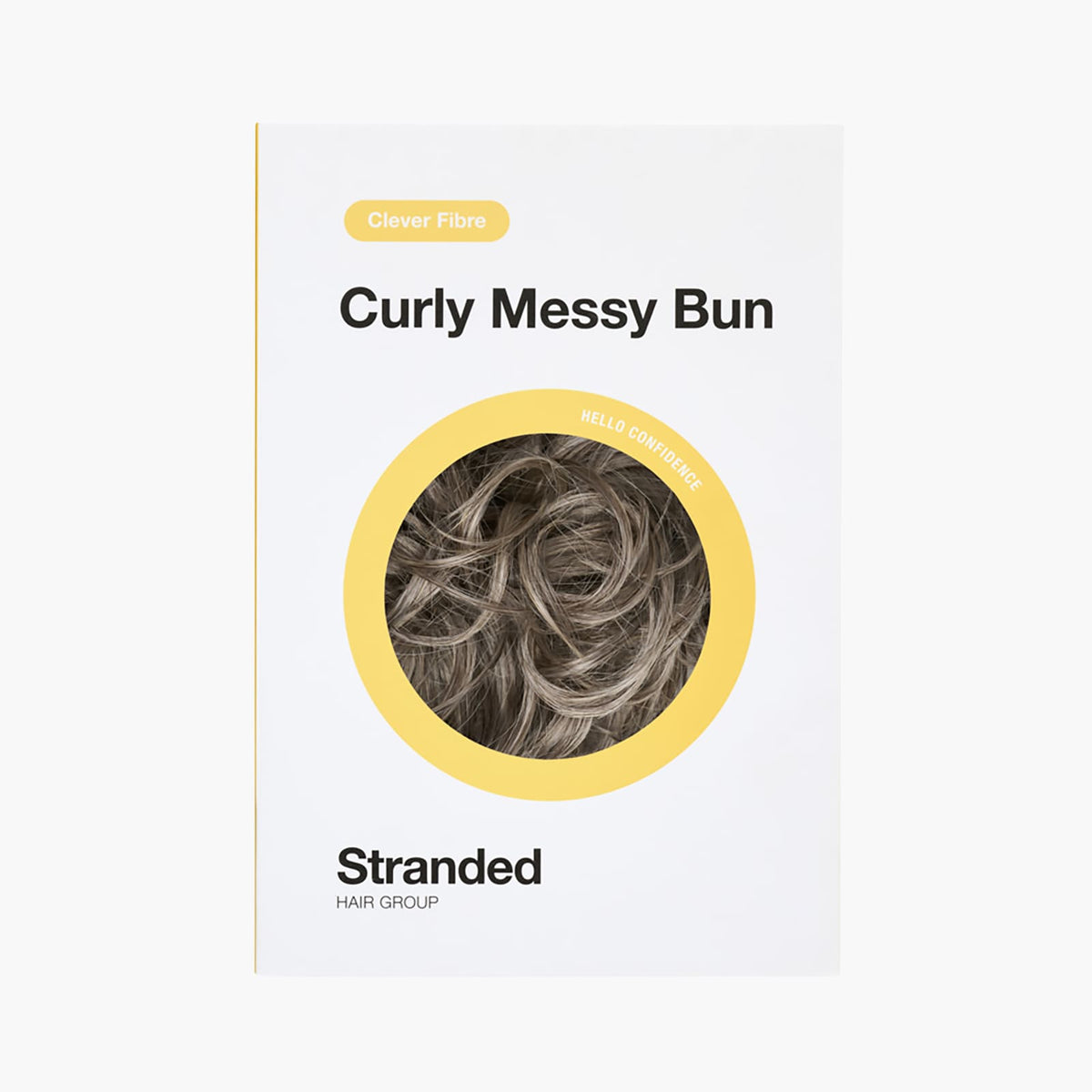 Dark Grey Stranded Curly Hair Messy Bun Scrunchie