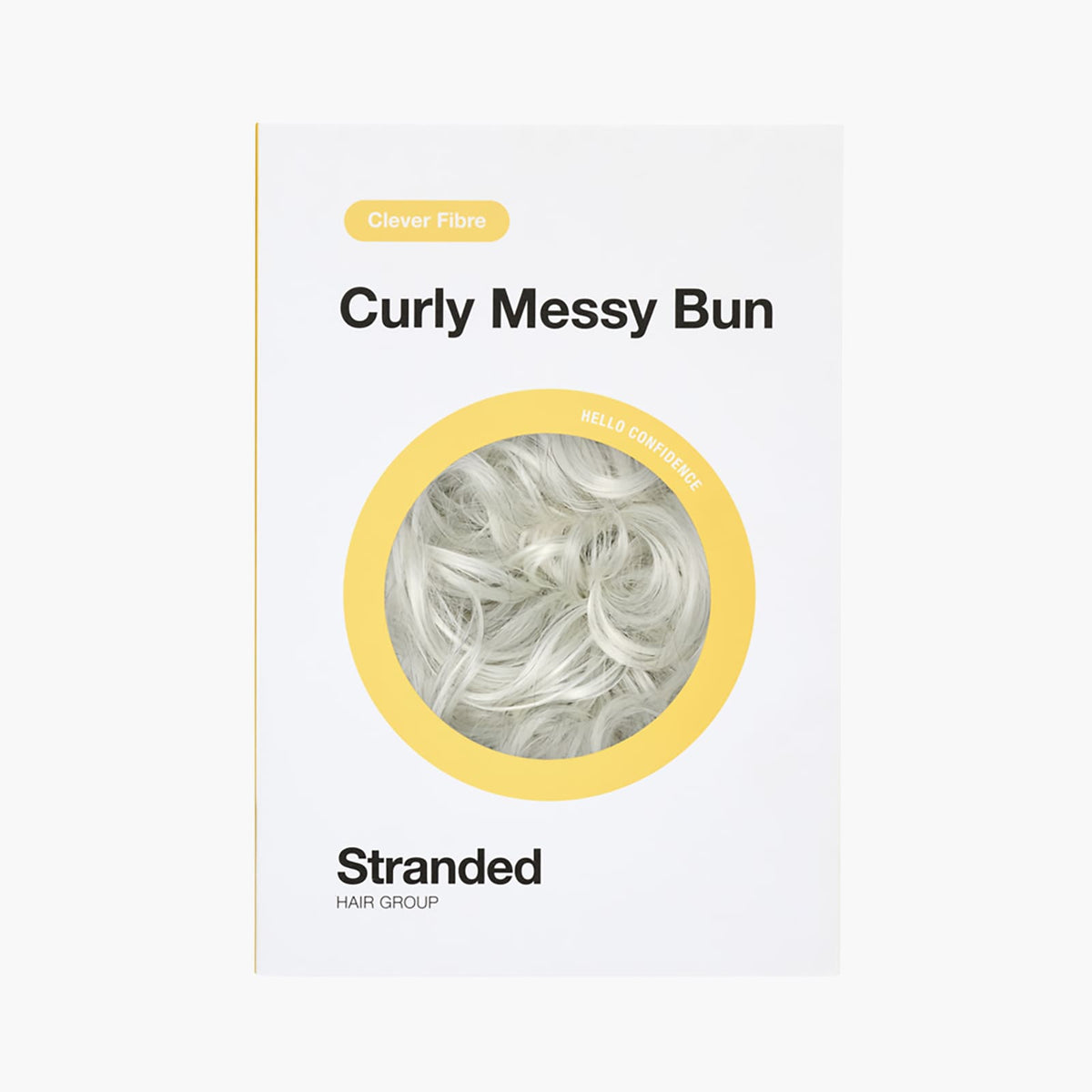 Natural Grey Stranded Curly Hair Messy Bun Scrunchie