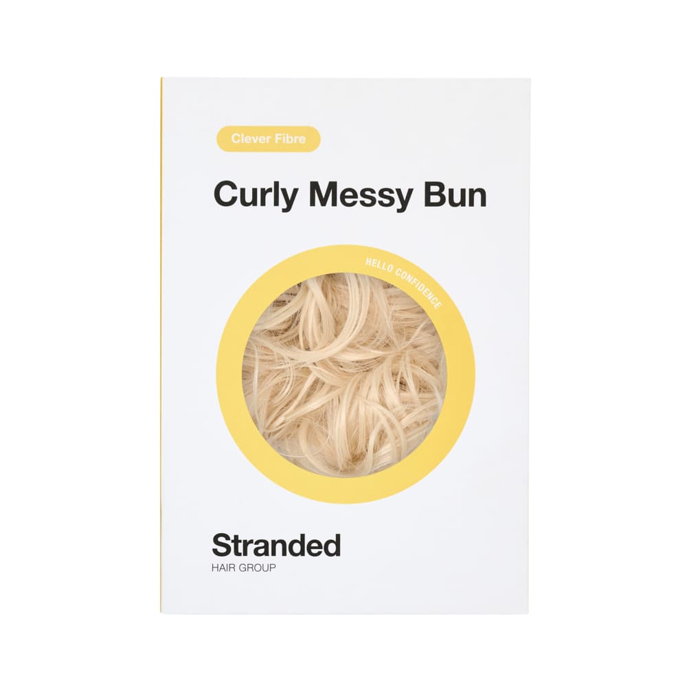Messy Bun in minutes with a hair extensions in colour Swedish Blonde