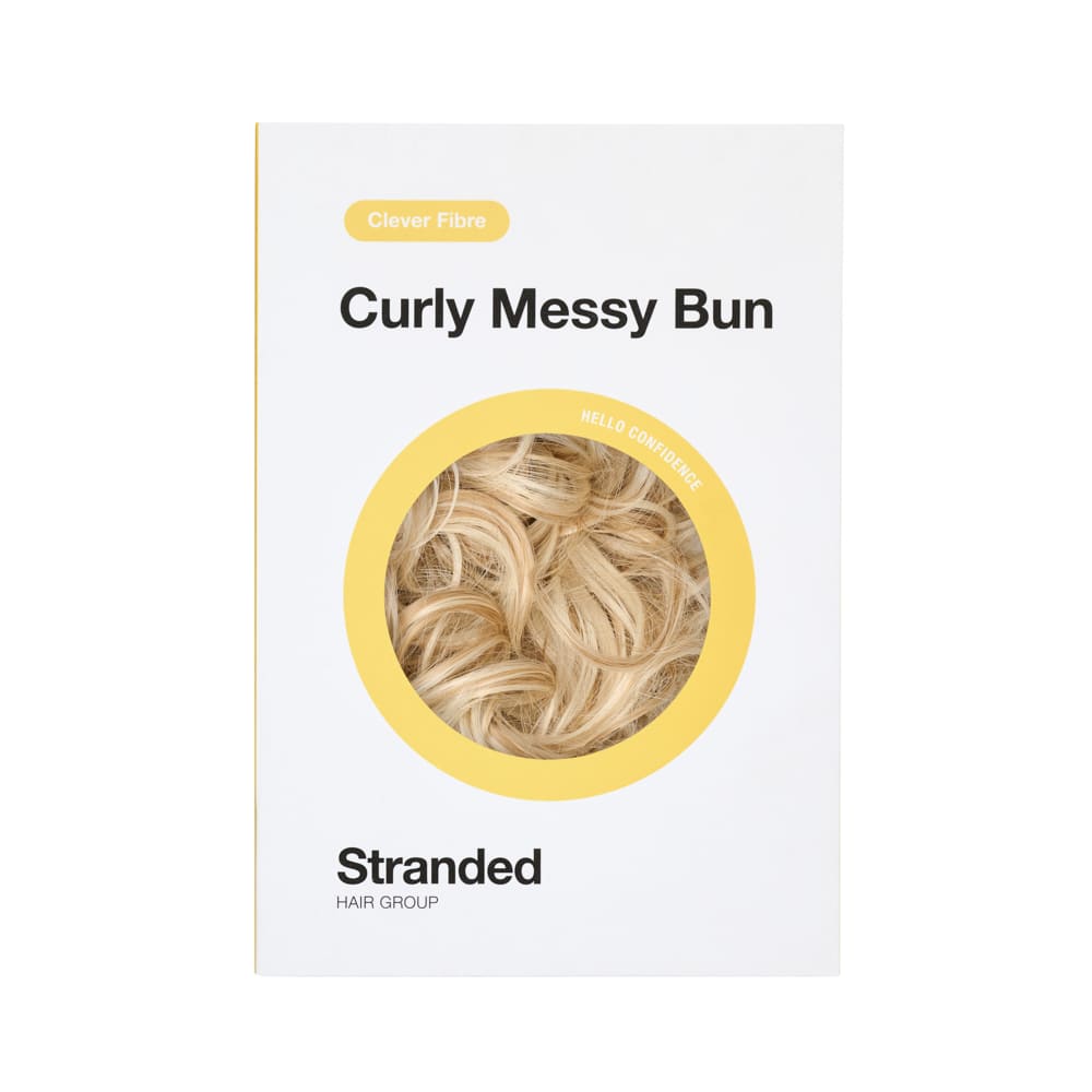 Messy Bun in minutes with a hair extensions in colour UK Blonde