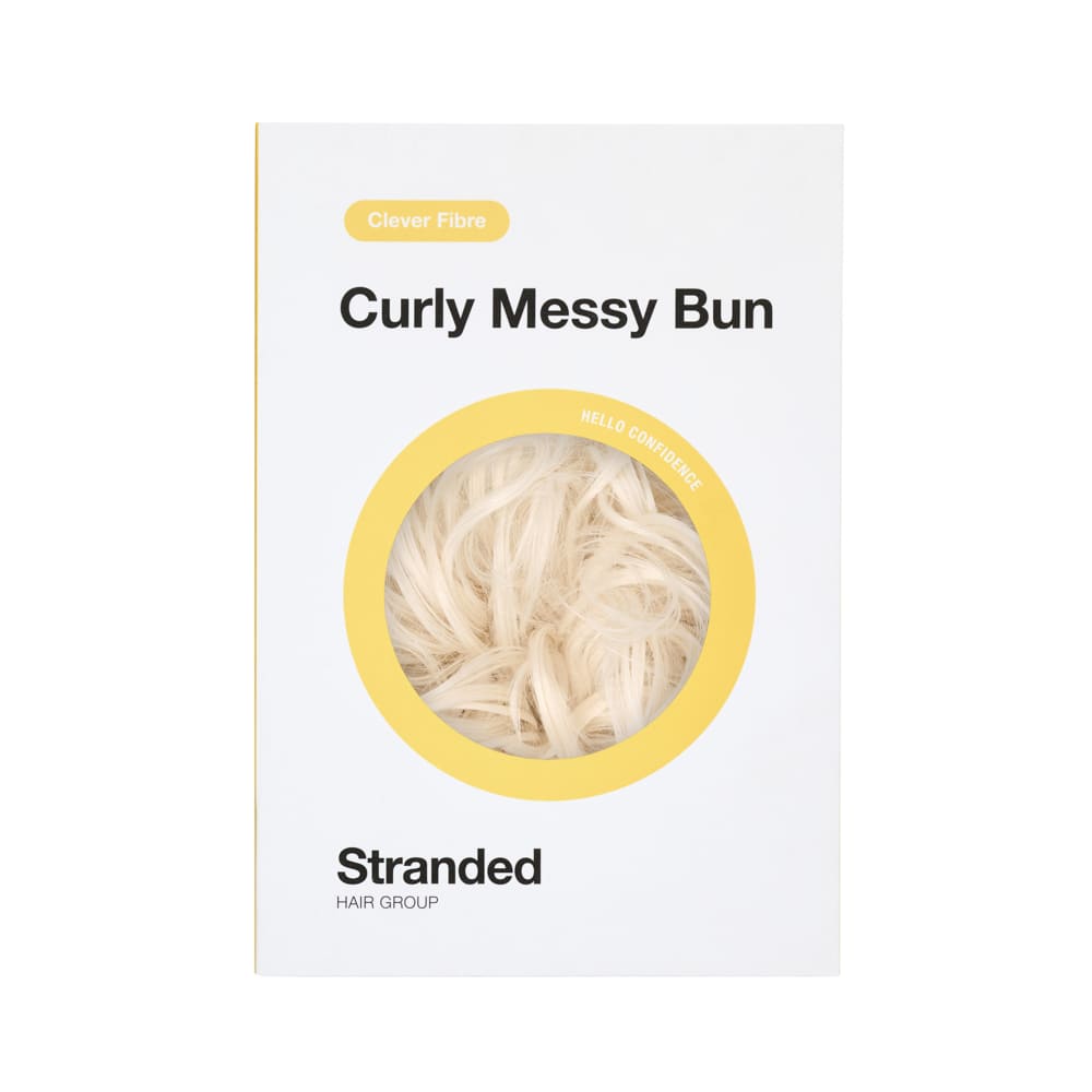 Messy Bun in minutes with a hair extensions in colour White Blonde