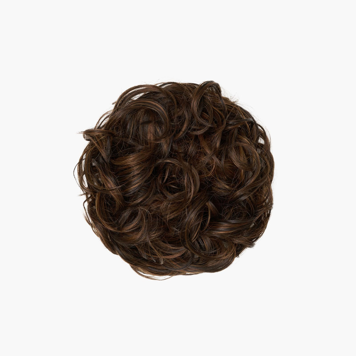 Stranded Curly Hair Messy Bun Scrunchie in Azalea (#2/5)
