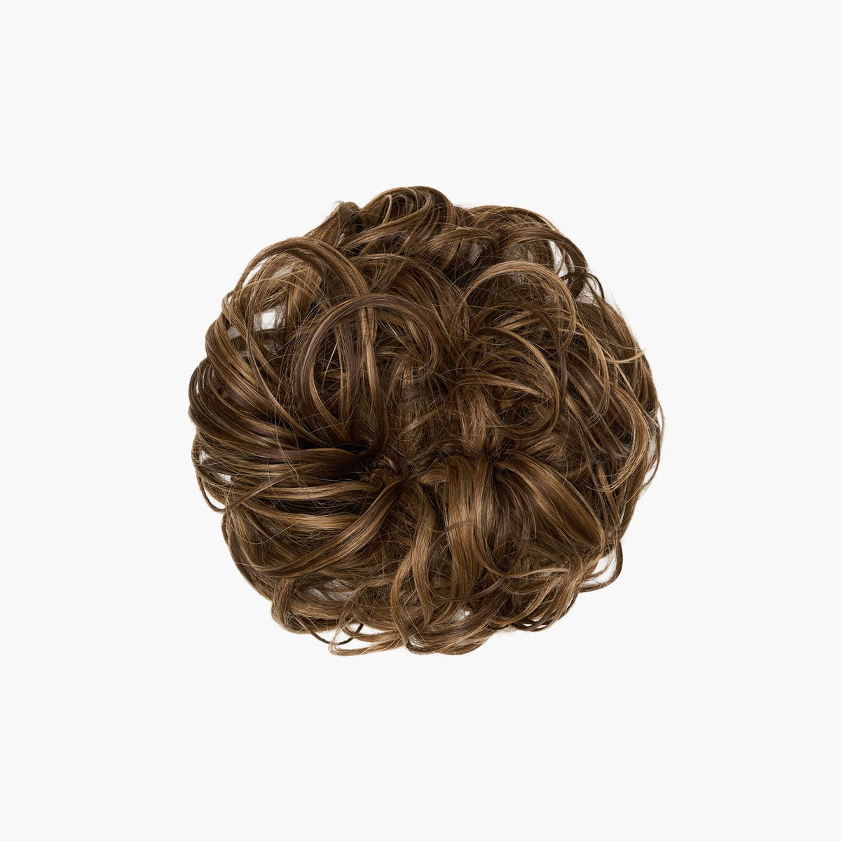 Stranded Curly Hair Messy Bun Scrunchie in Baby Bronde (#8/10)
