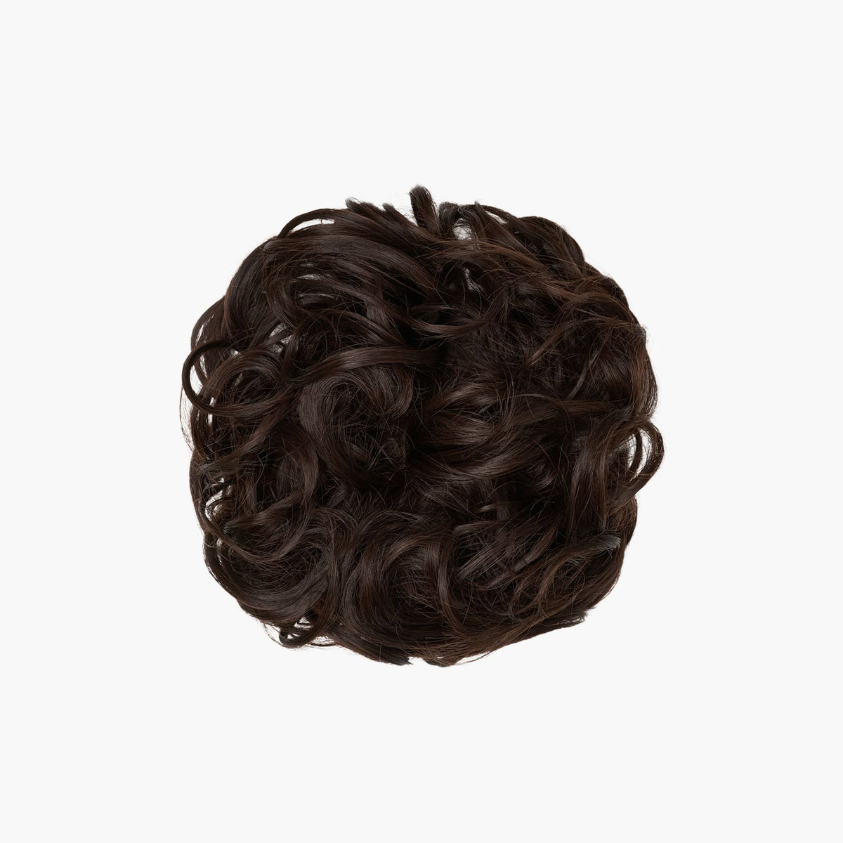 Stranded Curly Hair Messy Bun Scrunchie in Chocolate Dahlia (#4)