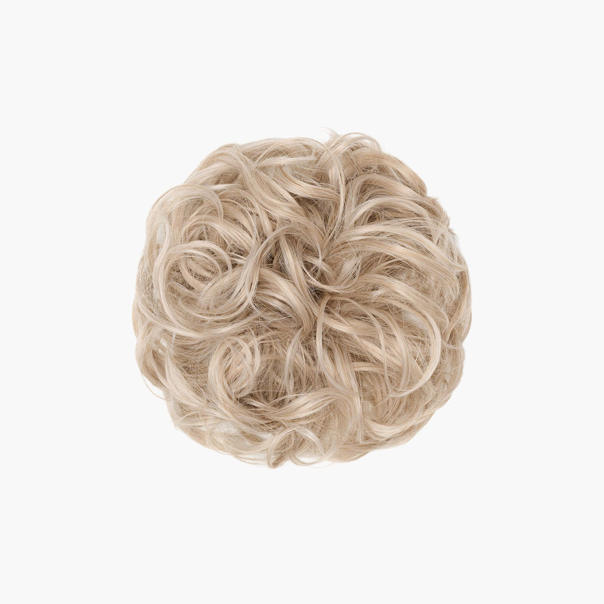 Stranded Curly Hair Messy Bun Scrunchie in Pearl Moon (#111)