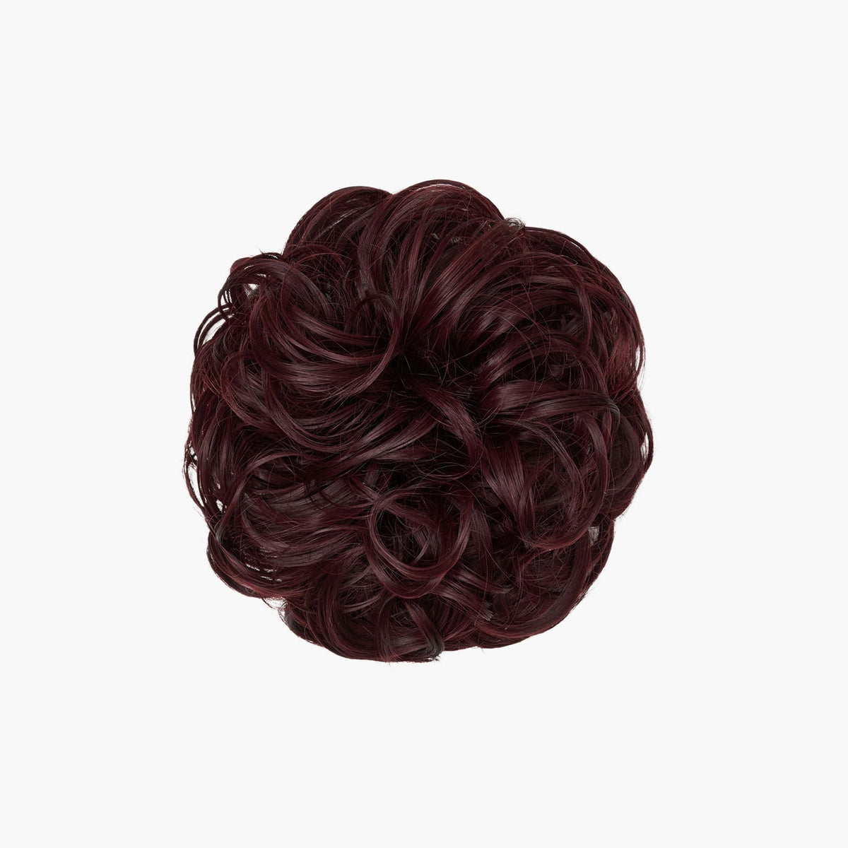 Stranded Curly Hair Messy Bun Scrunchie in Plum Blossom (#99J)
