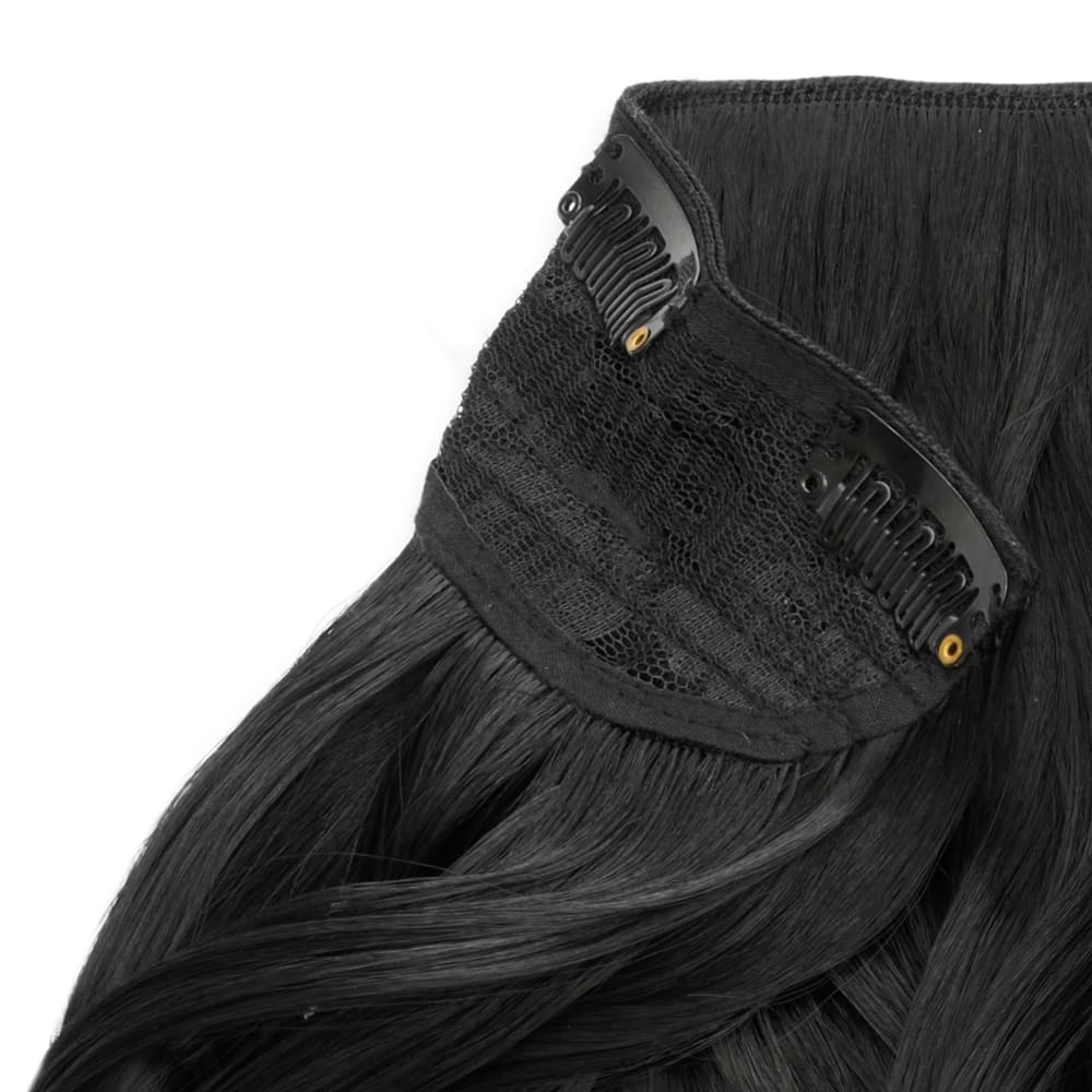 Stranded 16 Inch One Piece Curly Detailed Clip-in Section - Colour Jet Black