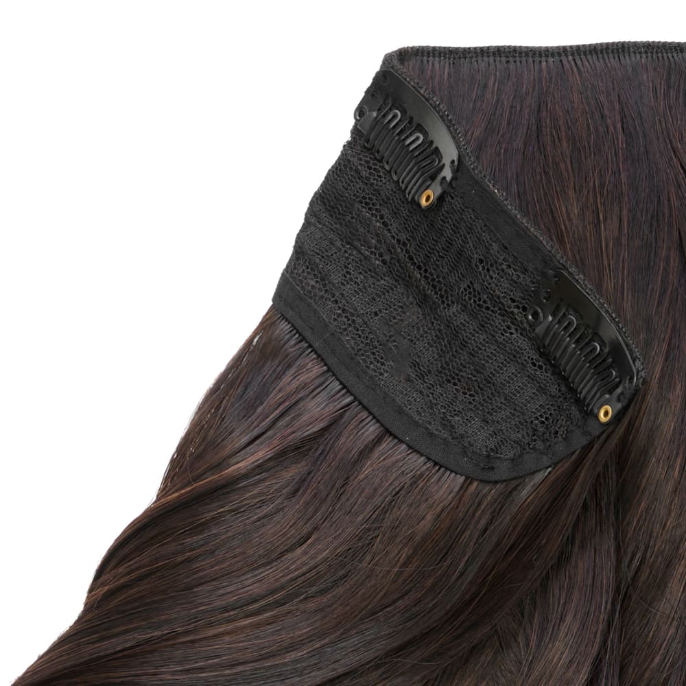 Stranded 16 Inch One Piece Curly Detailed Clip-in Section - Colour Dark Brown