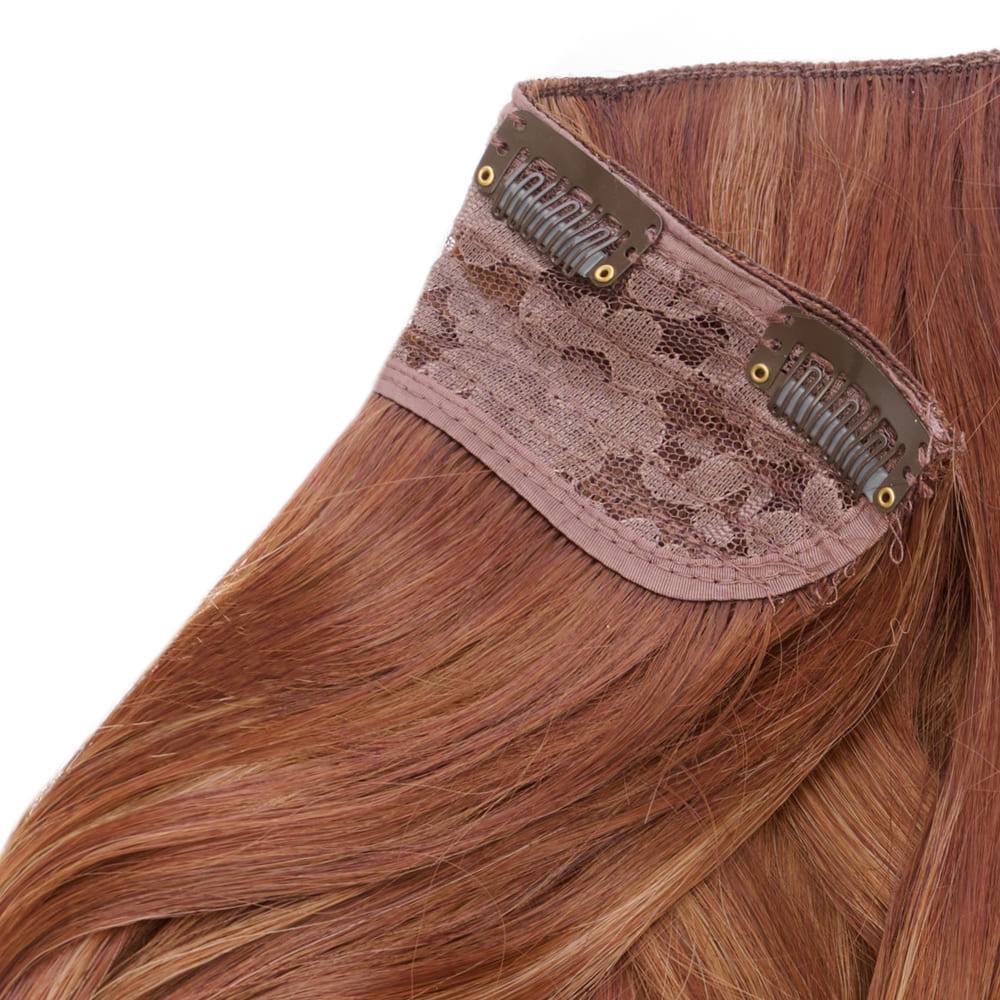 Stranded 16 Inch One Piece Curly Detailed Clip-in Section - Colour Auburn