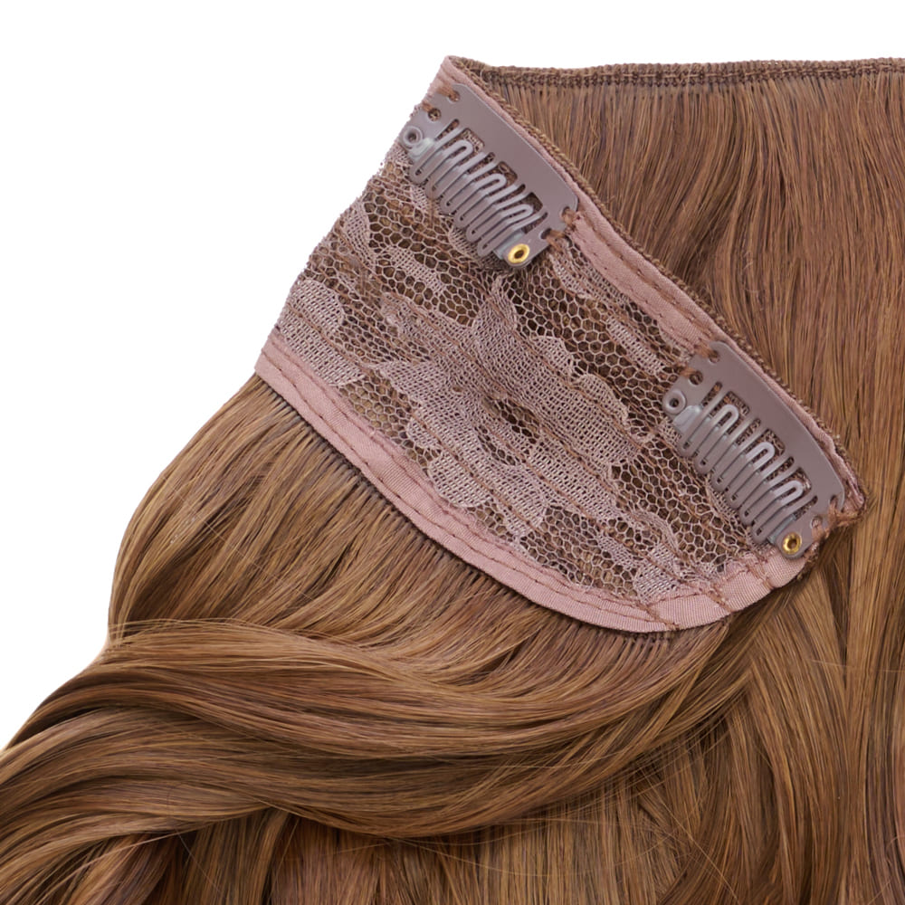 Stranded 20 Inch One Piece Curly Detailed Clip-in Section - Colour Caramel Brown