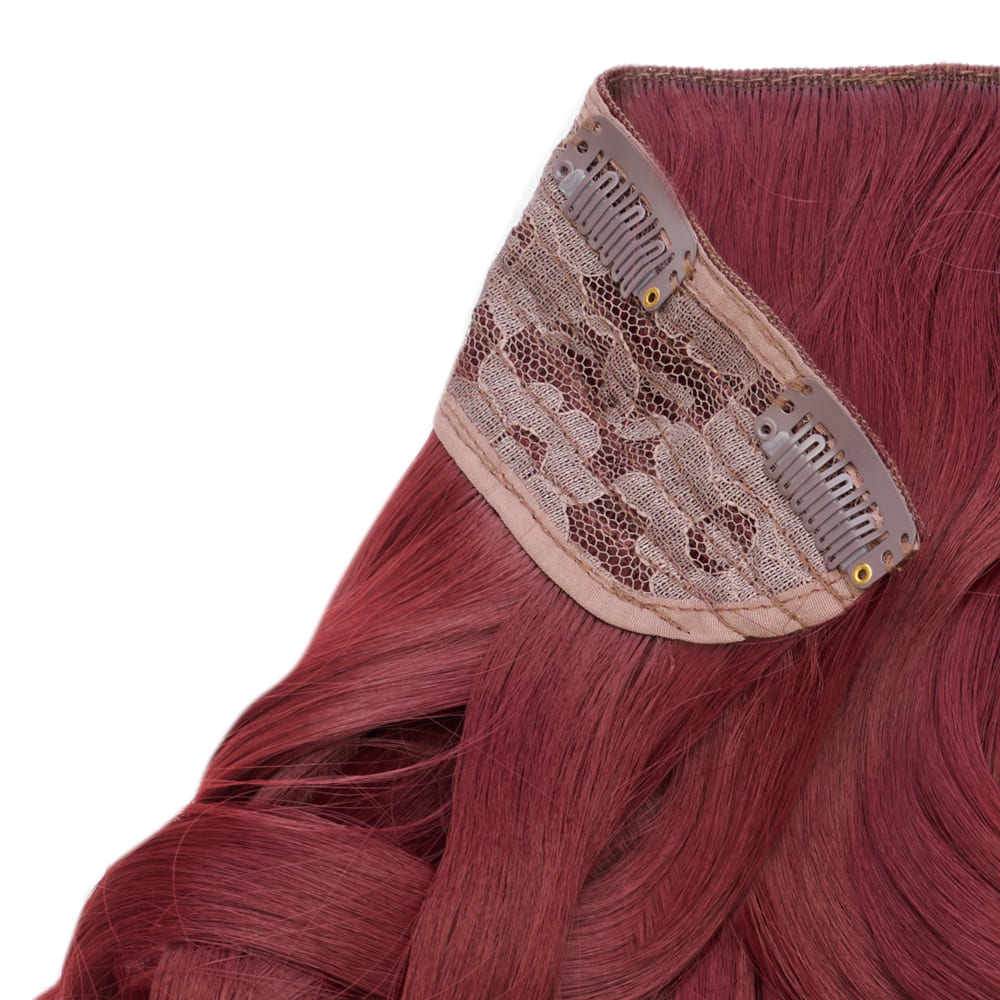 Stranded 20 Inch One Piece Curly Detailed Clip-in Section - Colour Red