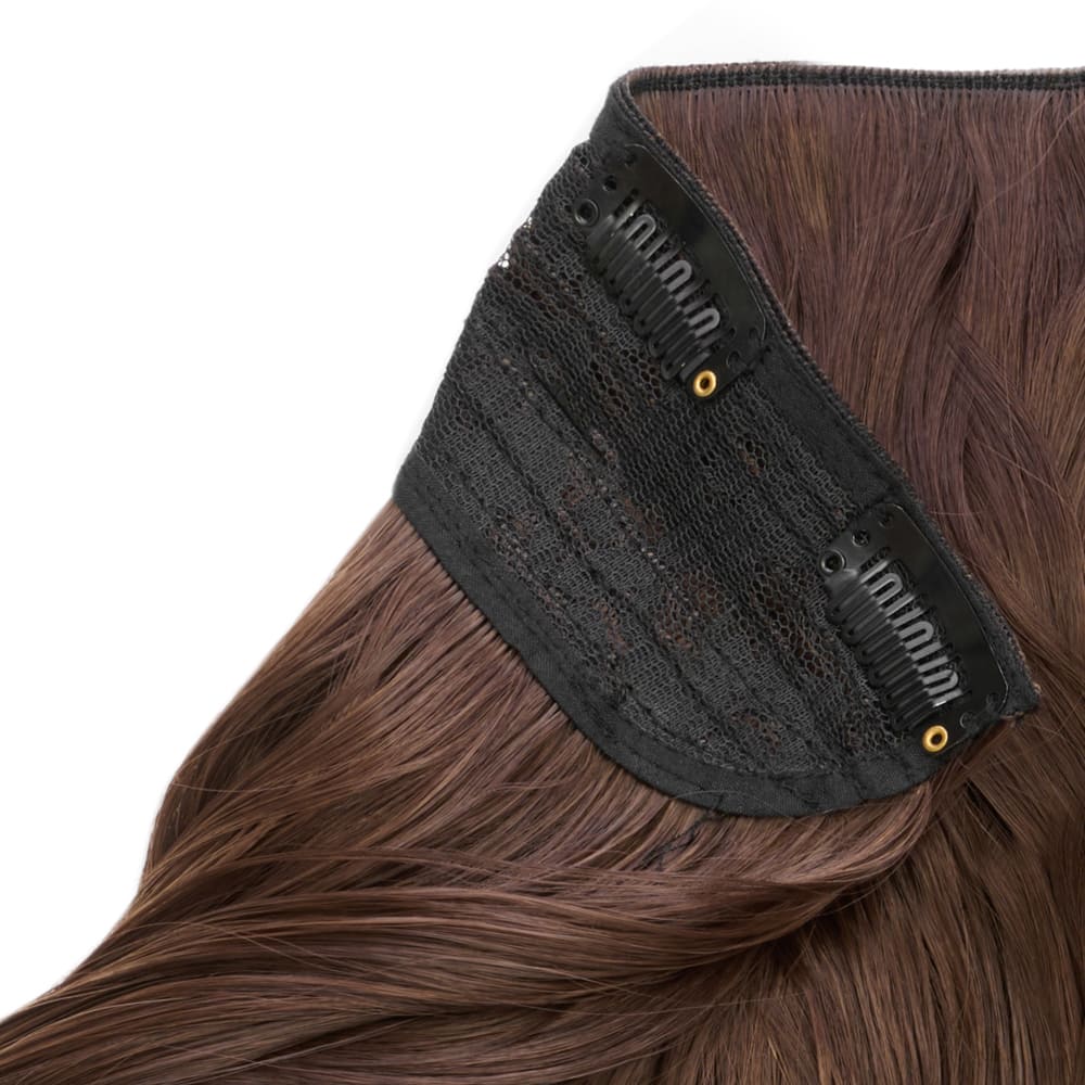 Stranded 20 Inch One Piece Curly Detailed Clip-in Section - Colour Medium Brown