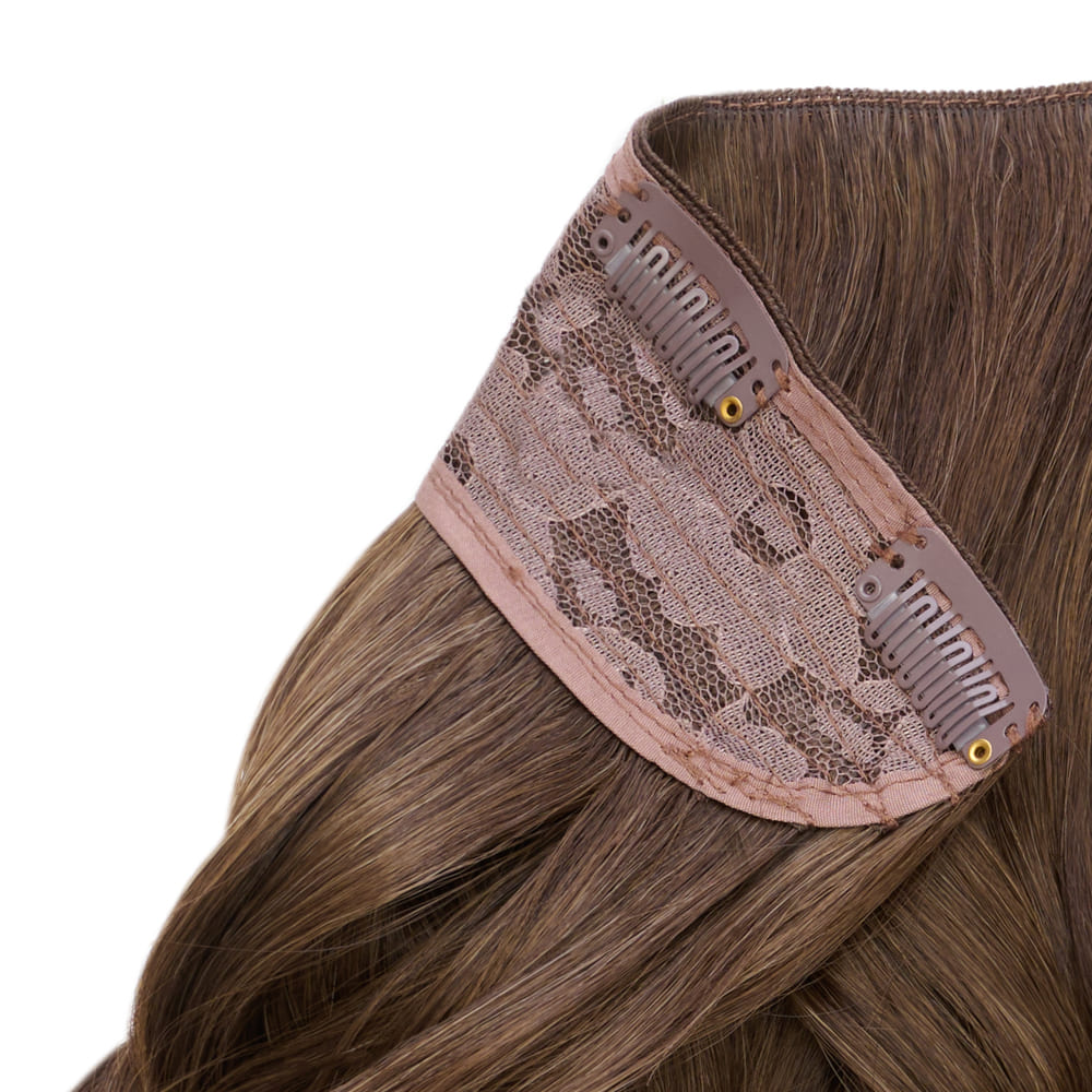 Stranded 20 Inch One Piece Curly Detailed Clip-in Section - Colour Light Brown